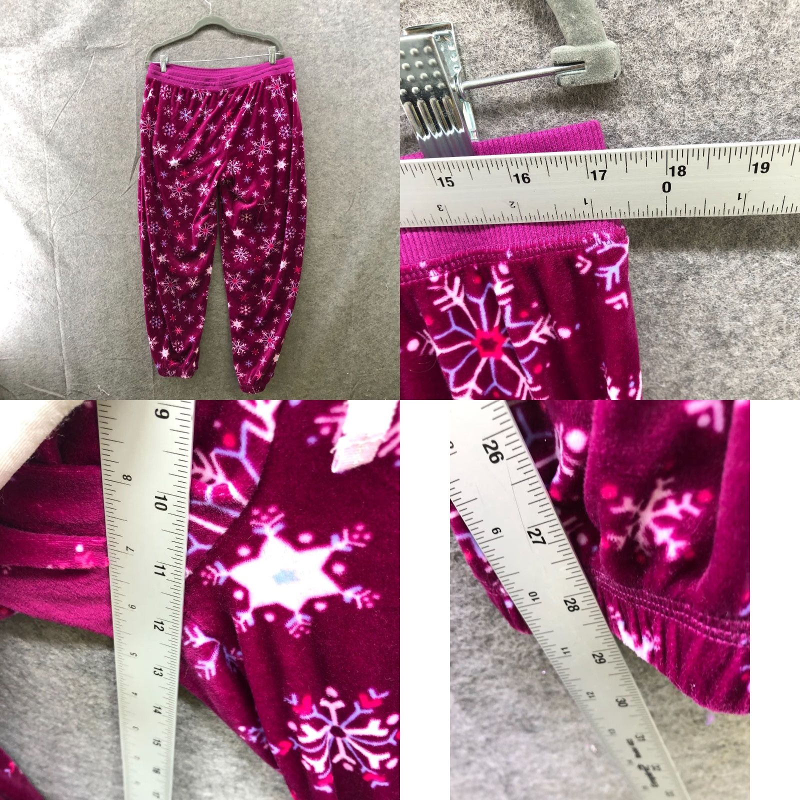 Vintage Jane & Bleecker Pajama Set Womens L Plush Holiday Snowflake Print Pink Violet Nightwear Lounge Set Womens L Pink Holiday Snowflake Plush Size ONE SIZE - 8 Thumbnail