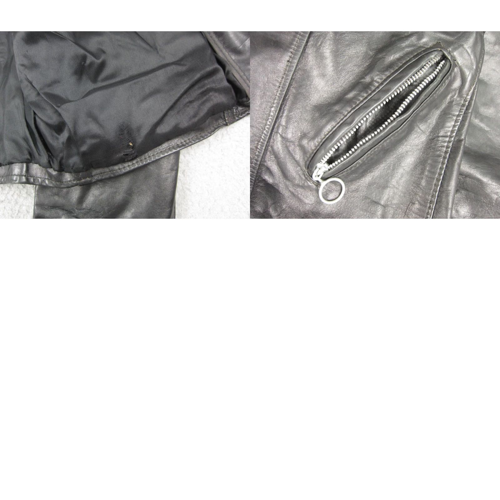 Brooks VINTAGE Brooks Leather Jacket Mens M Black Cafe Racer 50s 60s Biker Leather Jacket Short Zip Full Zip Lined 80s 90s Motorcycle Men Jacket Size US M / EU 48-50 / 2 - 11 Thumbnail