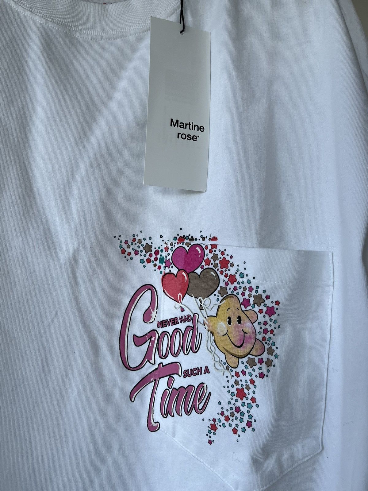 Image of Martine Rose Martin Rose Oversized Such A Good Time Long Sleeve T-Shirt in White, Men's (Size Small