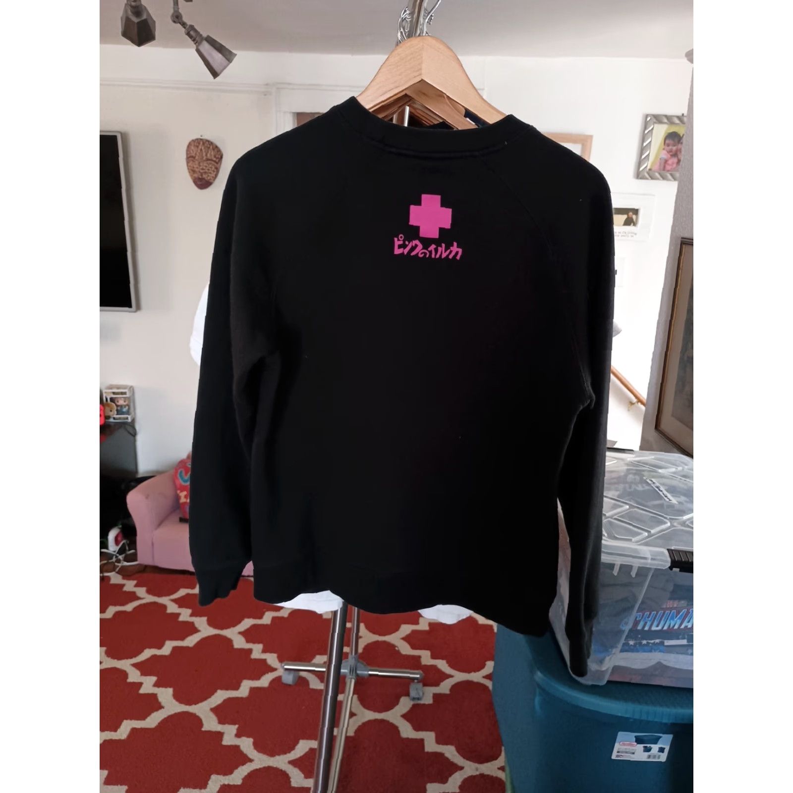 Vintage VINTAGE Pink Dolphin Japan Hype Wear Pullover Sweatshirt Mens S Black Spellout Pullover Size US S / EU 44-46 / 1 - 5 Thumbnail
