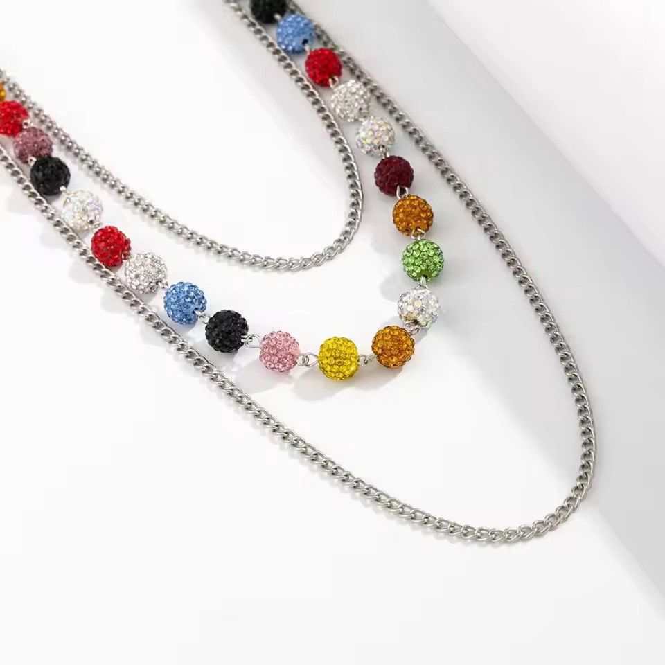 Jewelry Colorful Rhinestone Bead Wallet Chain Size ONE SIZE - 3 Thumbnail