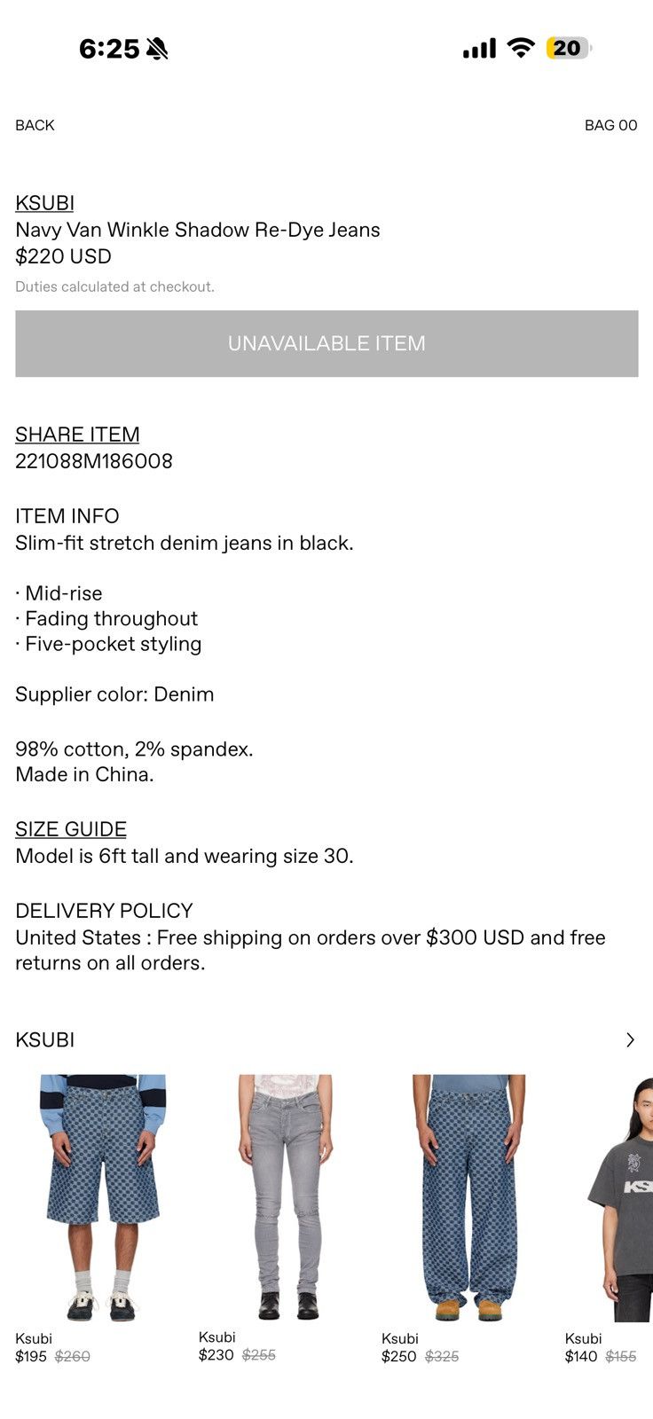 Ksubi Ksubi Van Winkle Jeans “Shadow” Sz 32 Size US 32 / EU 48 - 2 Thumbnail