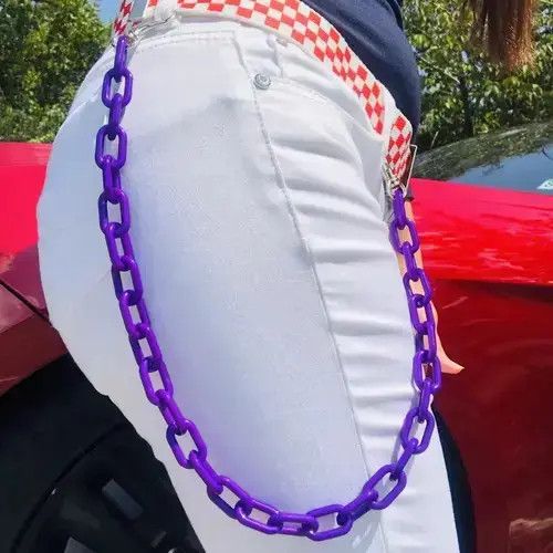 VIBE Chunky Unisex Purple Acrylic Wallet Pants Chain Size ONE SIZE - 5 Thumbnail