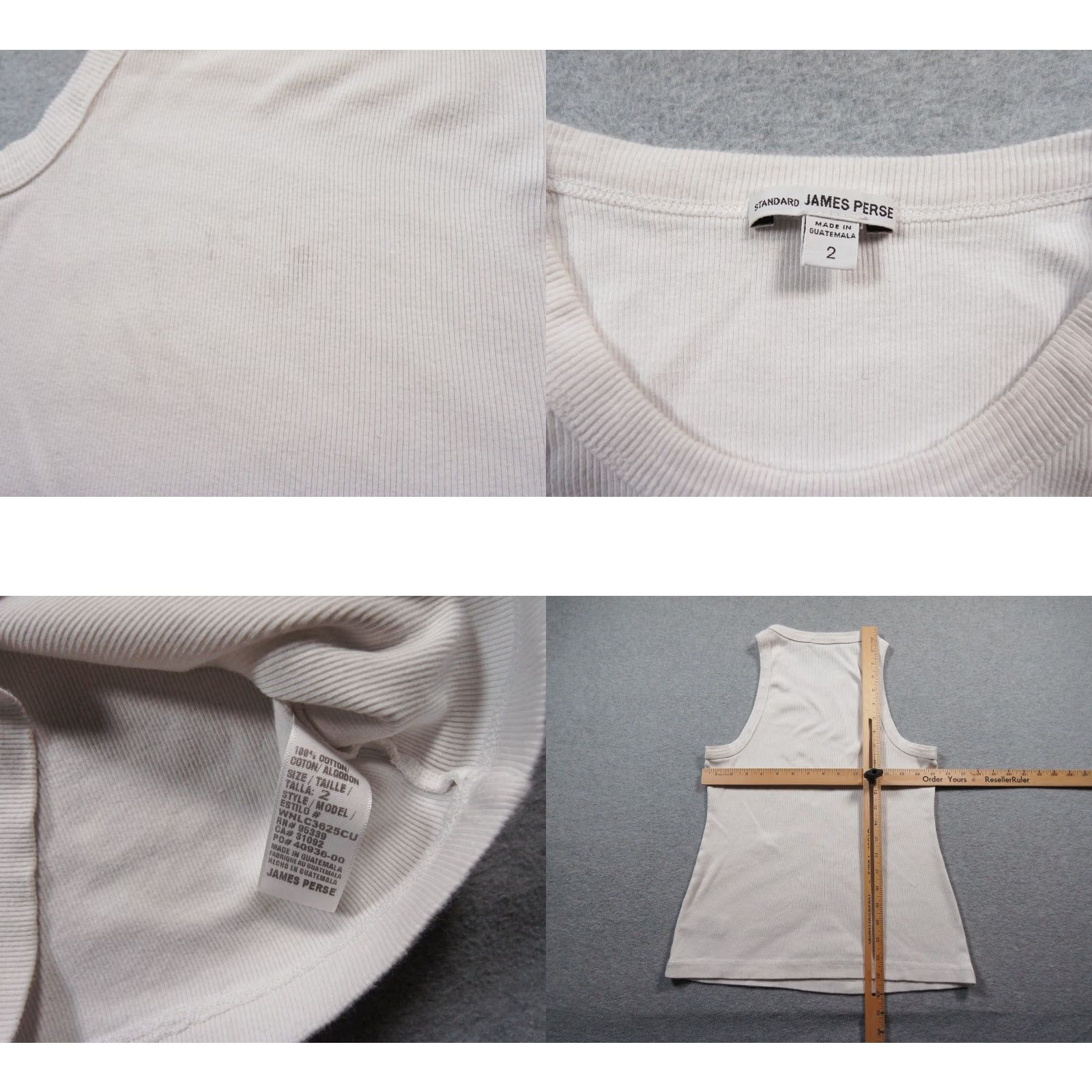 James Perse James Perse Shirt Womens Adult 2 White Tank Top Ribbed Basic Sleeveless Casual Size XS / US 0-2 / IT 36-38 - 8 Thumbnail