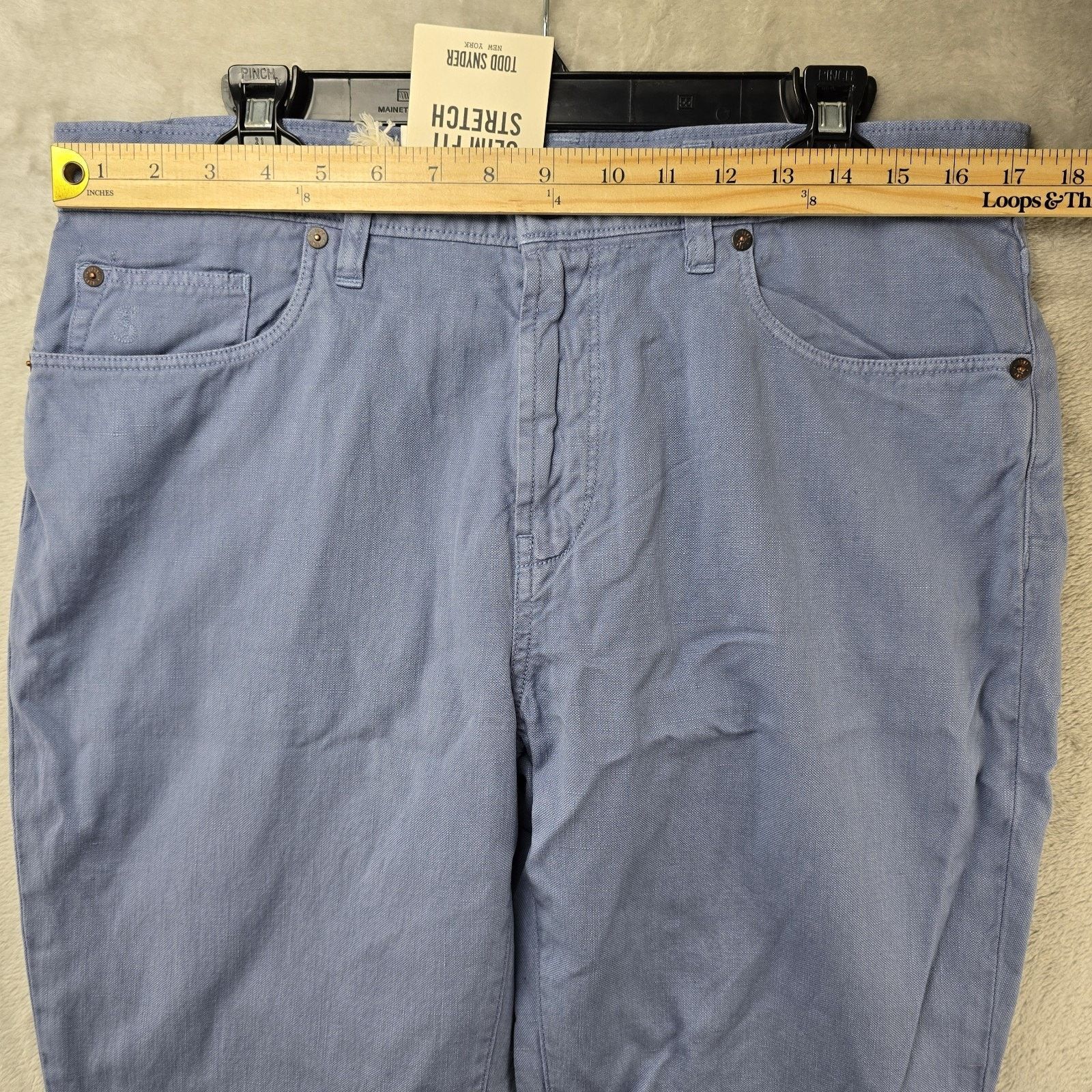 Todd Snyder Todd Snyder Slim Fit Stetch 5 Pocket Linen Pants 34x32 Size US 34 / EU 50 - 14 Thumbnail