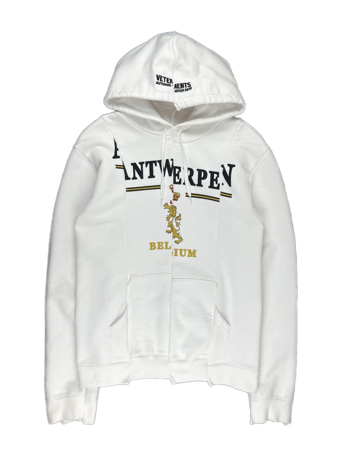 Vetements AW17 Vetements Antwerp Deconstructed Split Hoodie White