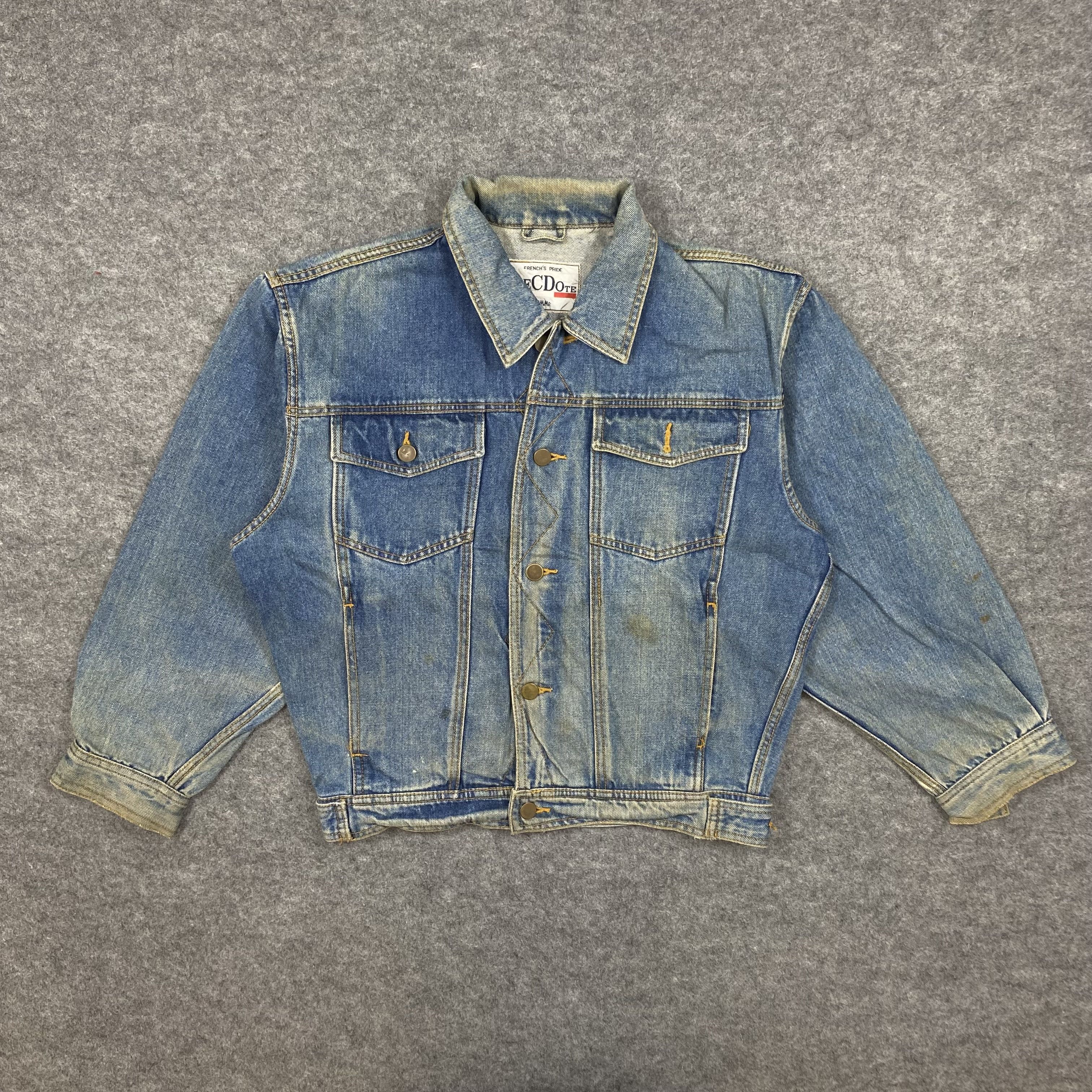 Japanese Brand Vintage 90s Anecdote Homme French's Pride Denim Trucker-J599 Size US L / EU 52-54 / 3 - 1 Thumbnail