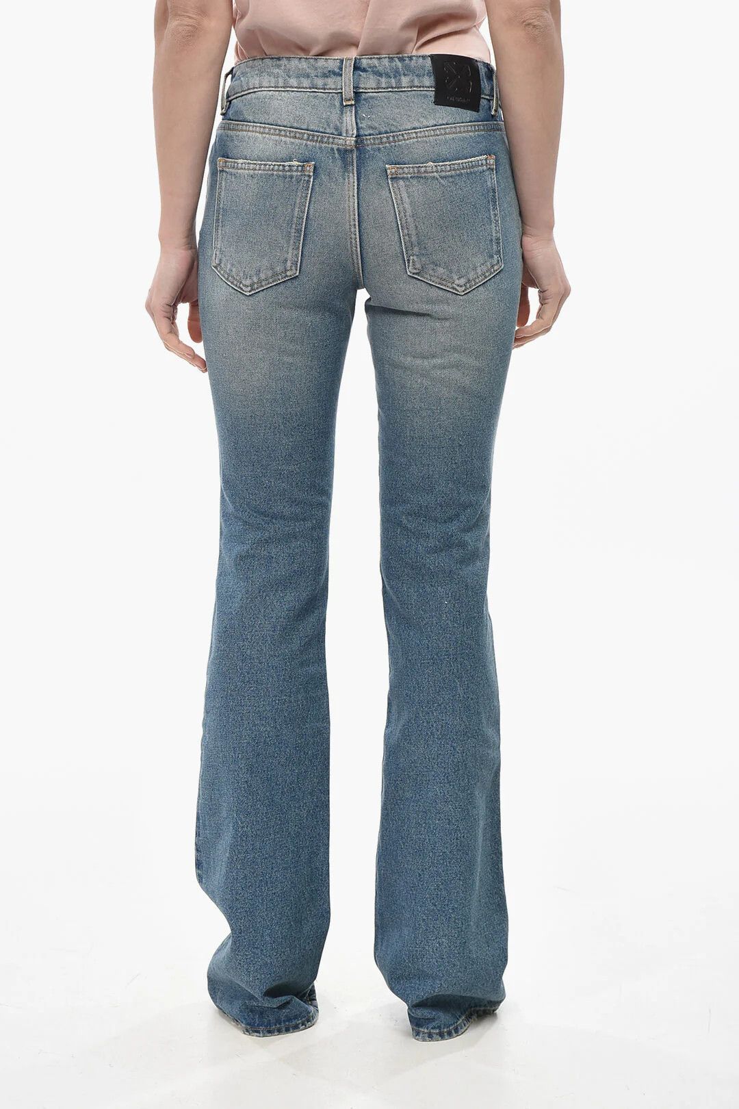 Off-White og1mm0426 Denim Bootcut Jeans in Blue Size 28" / US 6 / IT 42 - 2 Thumbnail