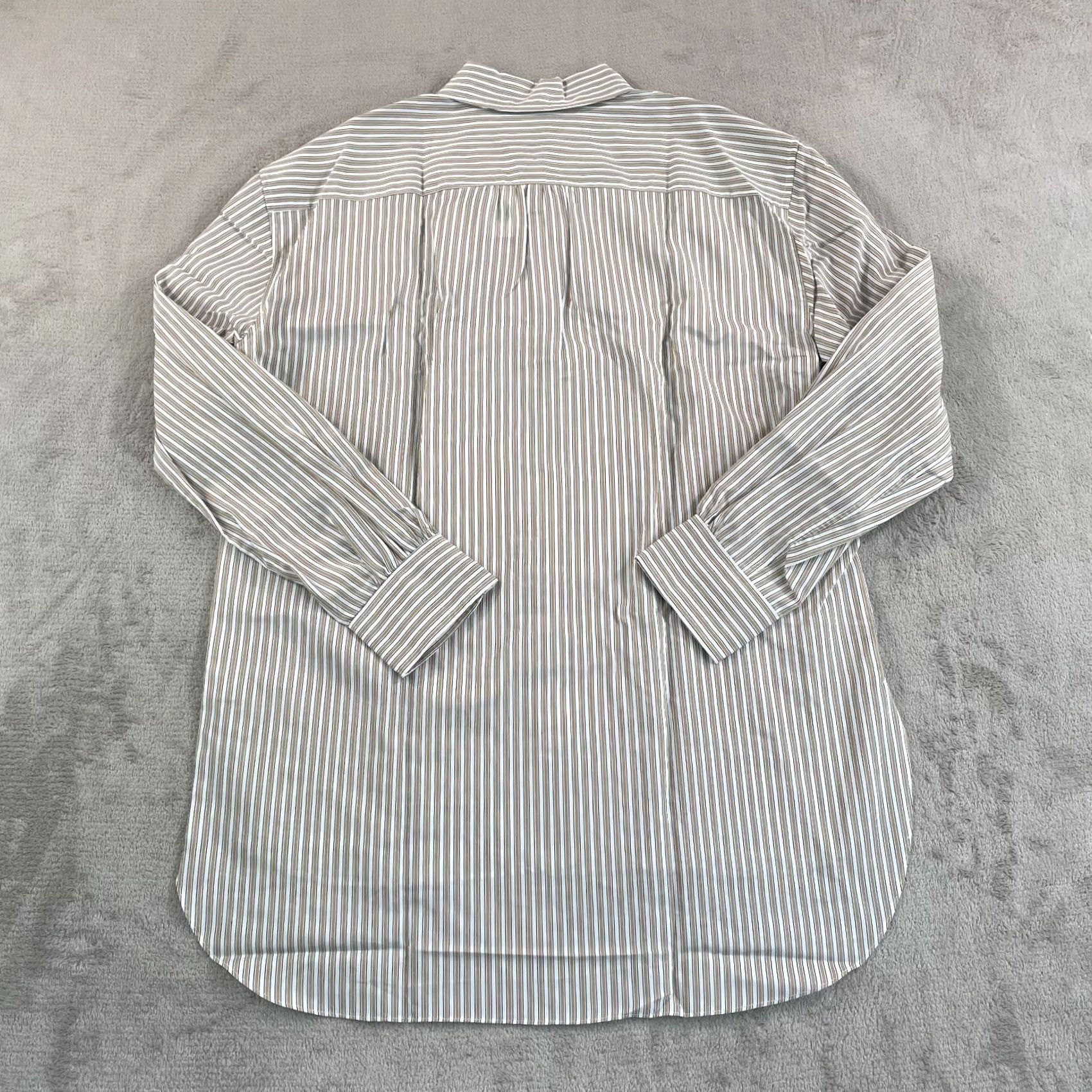 Nili Lotan Nili Lotan Shirt Women Small Silk Blend Oversized Button-Up White Camel Shirt Size S / US 4 / IT 40 - 4 Thumbnail