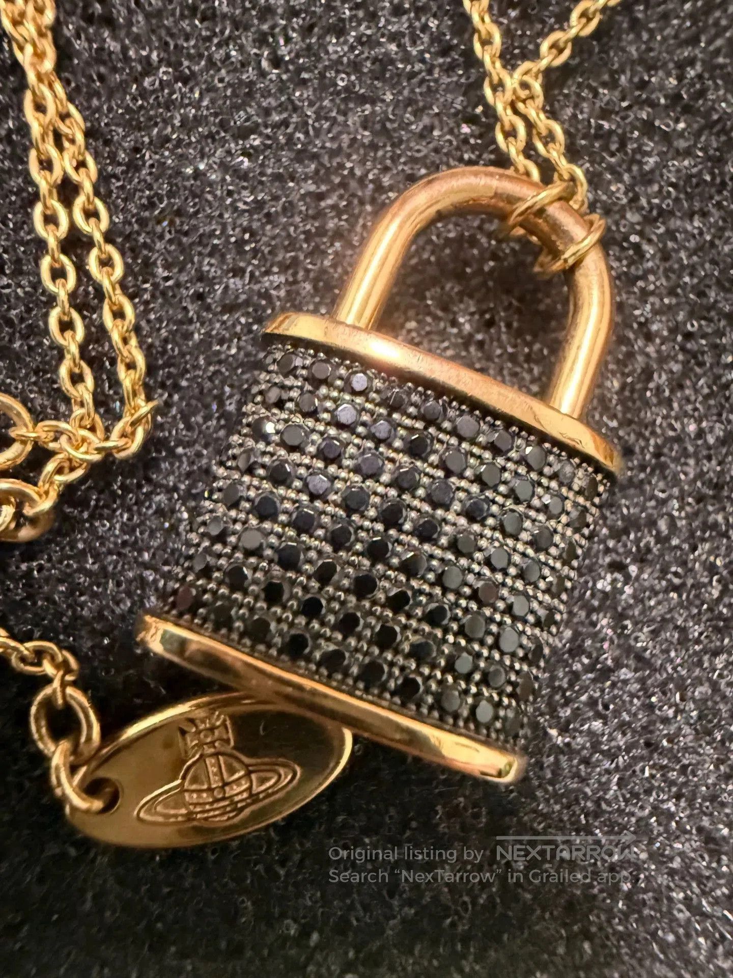 Vintage vintage lock necklace with light oxidation. Size ONE SIZE - 4 Thumbnail