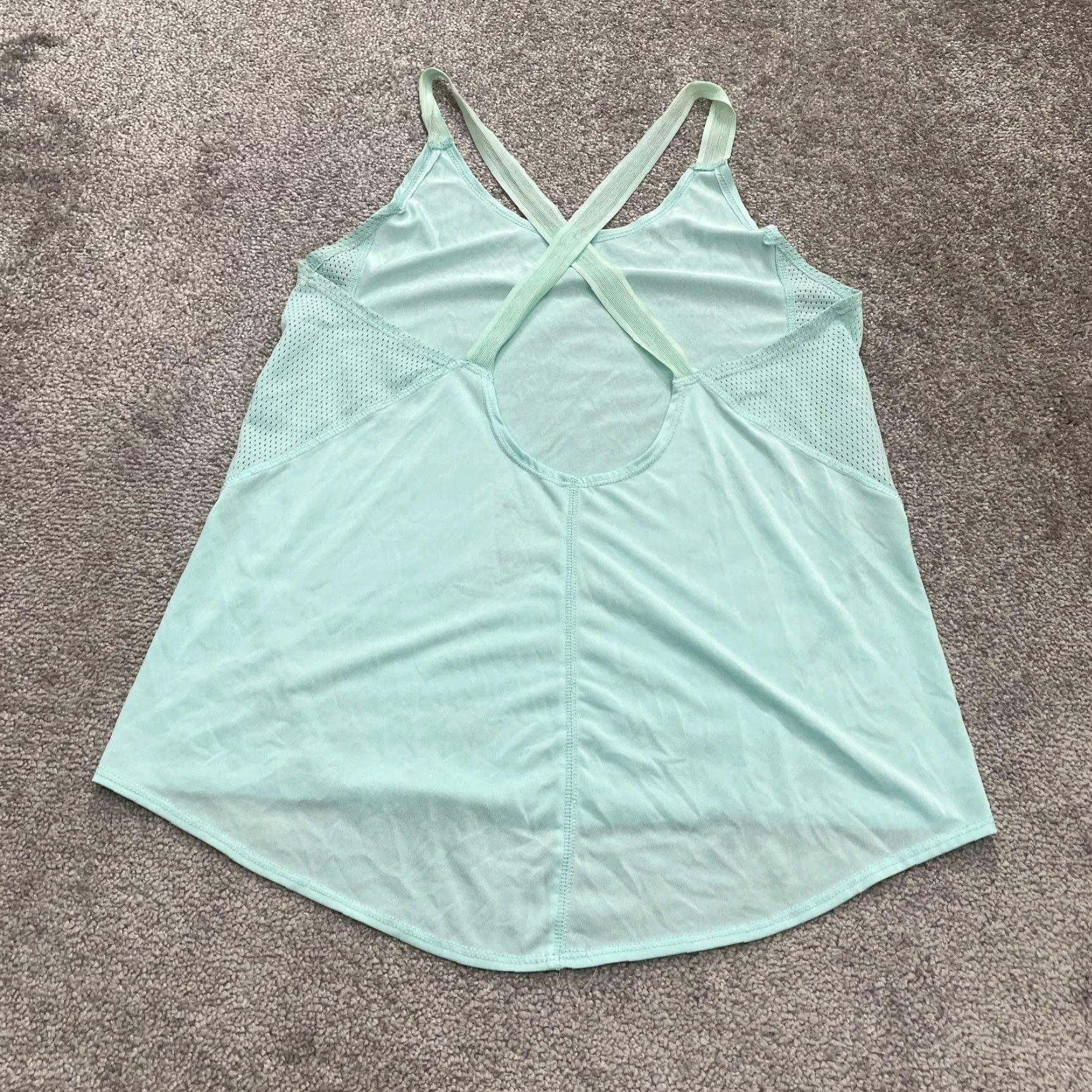 Pro Player Pro-Player Tank Top Womens M Green Halter Crisscross Back Sleeveless Relaxed 100% Polyester Athletic Activewear Shirt/Top Size M / US 6-8 / IT 42-44 - 2 Thumbnail
