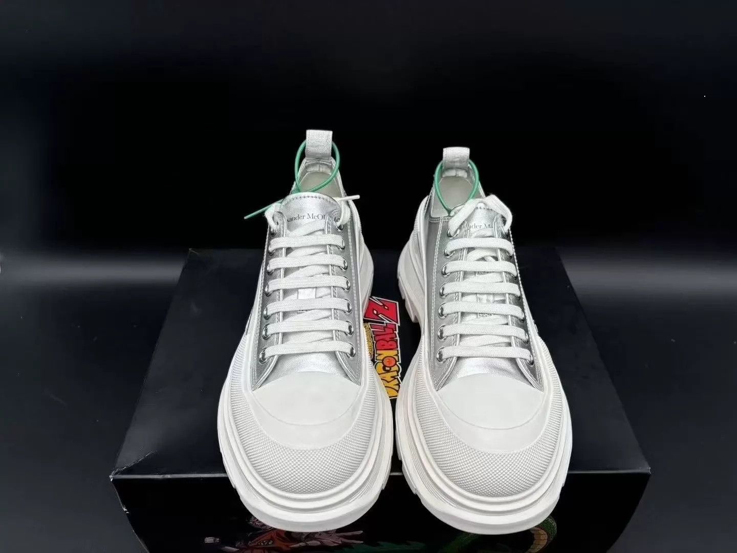Alexander McQueen McQ Musika Men's Silver Lace-up Low-Top Platform 41.5 Mint Size US 8.5 / EU 41-42 - 2 Thumbnail