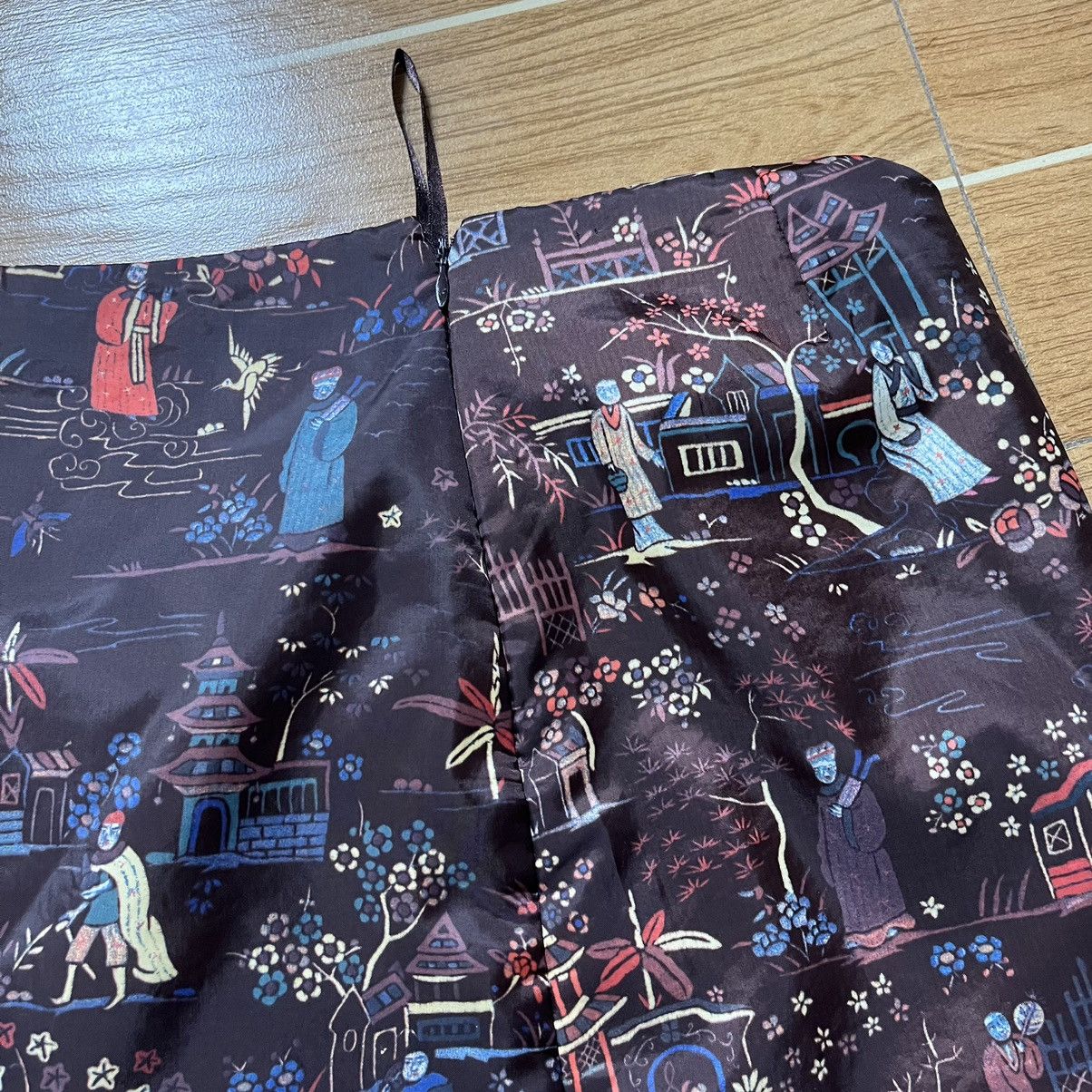 Vivienne Tam Vintage Vivienne Tam Chinese Ethnic Printed Skirt Size 31" - 7 Thumbnail
