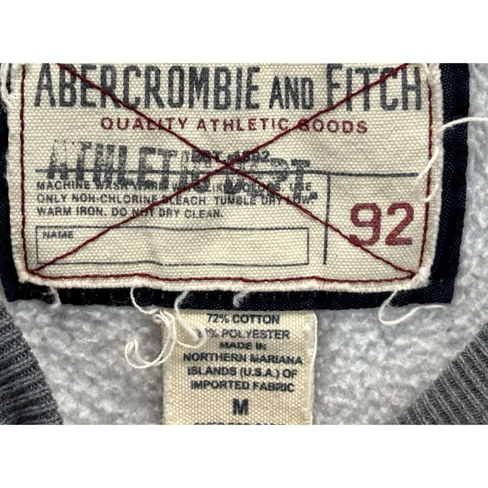 Abercrombie & Fitch VINTAGE Abercrombie & Fitch Sweatshirt Mens M Grey Reverse Weave Raised Spellout Y2K Size US M / EU 48-50 / 2 - 6 Thumbnail