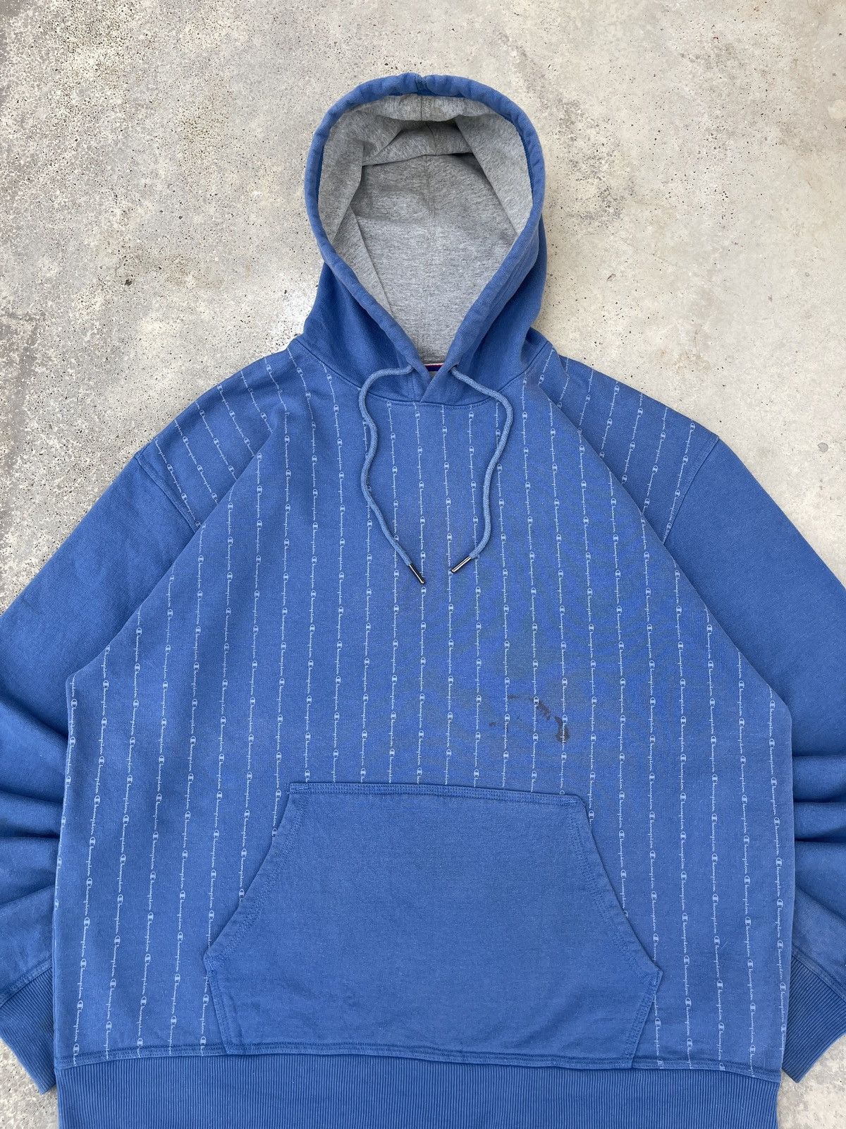 Champion × Vintage Champion Spell out Stripes Full print Logo Pullover Hoodie Size US XL / EU 56 / 4 - 2 Thumbnail