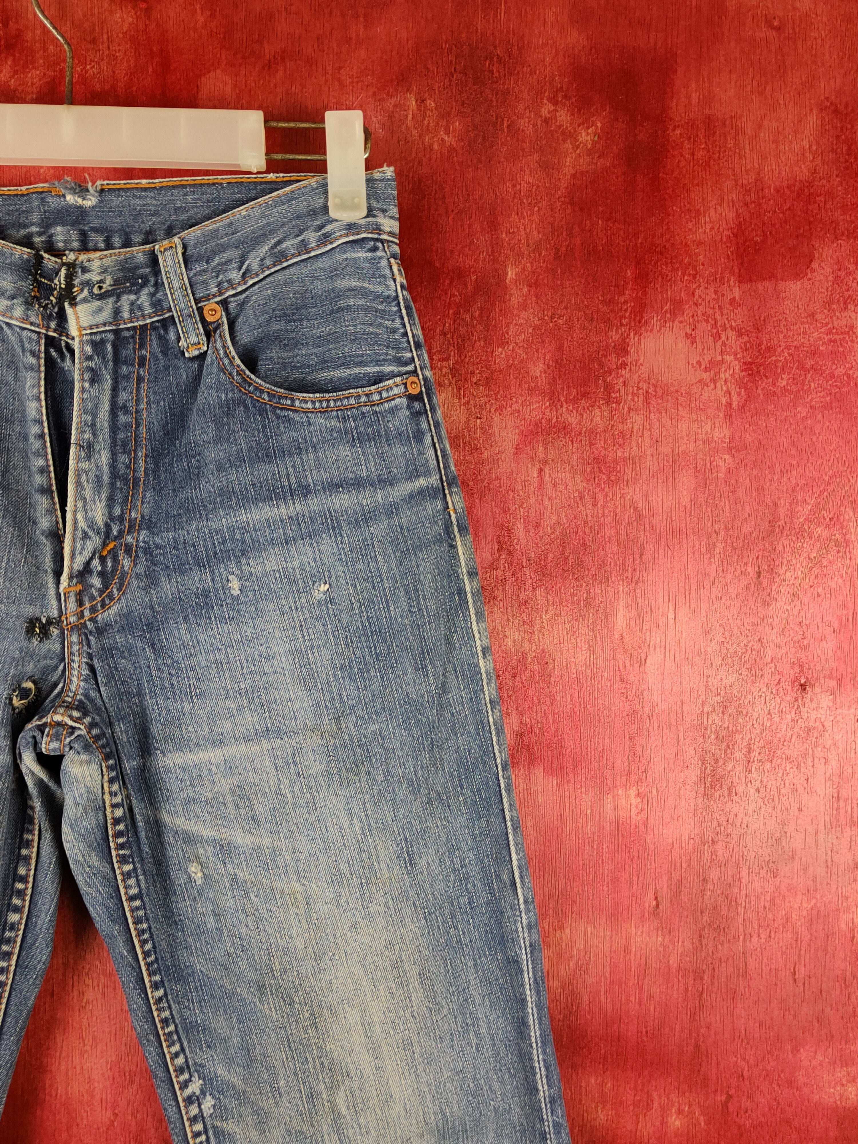Levi's 502 Levi's vintage faded Blue distressed ripped Denim #S1412 Size US 28 / EU 44 - 6 Thumbnail