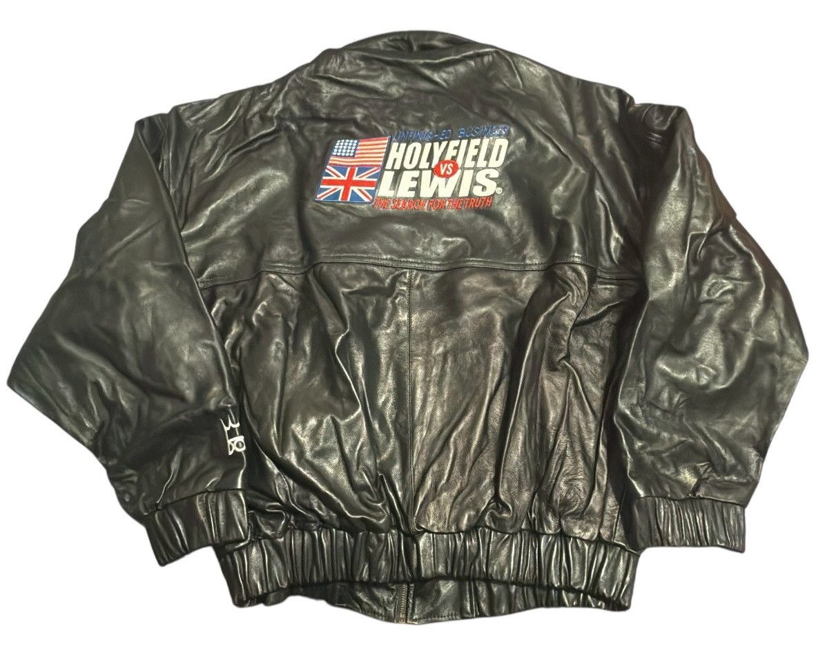 Vintage 1999 Holyfield vs Lewis Don King Leather Jacket XXL Size US XXL / EU 58 / 5 - 2 Thumbnail