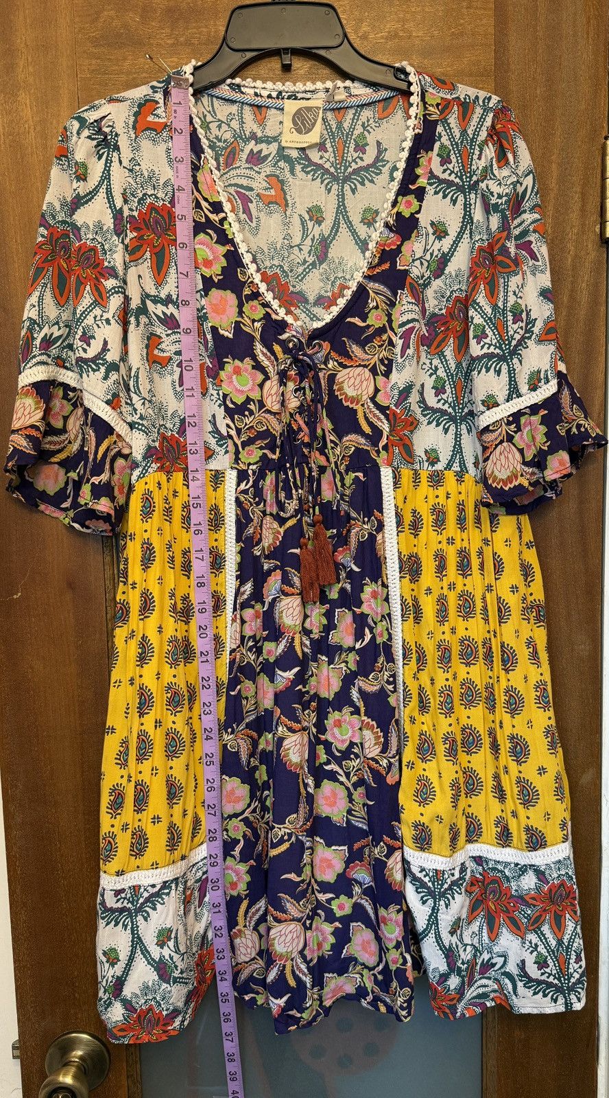 Anthropologie Anthropologie Lilka Patchwork Babydoll Boho SS Tunic Dress Size S / US 4 / IT 40 - 6 Thumbnail