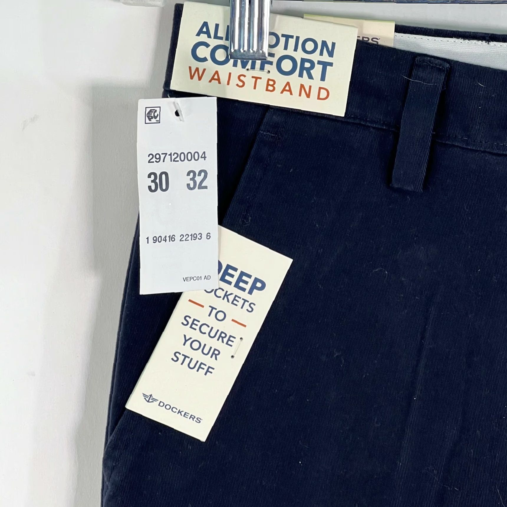 Dockers DOCKERS Mens Blue Straight Fit Dress Pants Size 30x32 - Comfort Waistband, Solid, Business, Formal Size US 32 / EU 48 - 7 Thumbnail