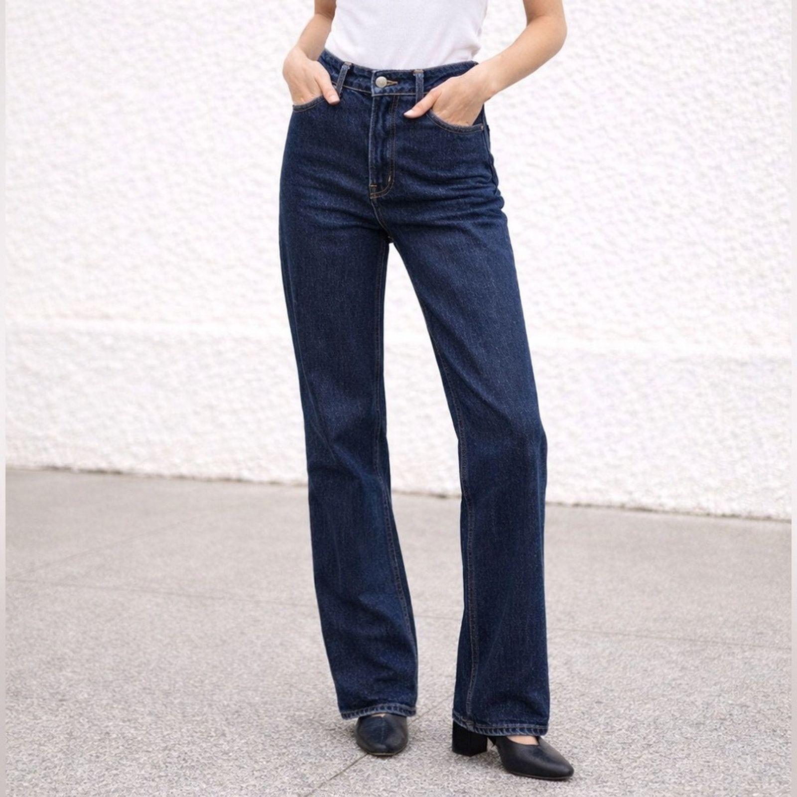 Vintage Vintage Foxmoor Jeans High Rise Straight Leg Dark Wash Size 26" / US 2 / IT 38 - 1 Thumbnail