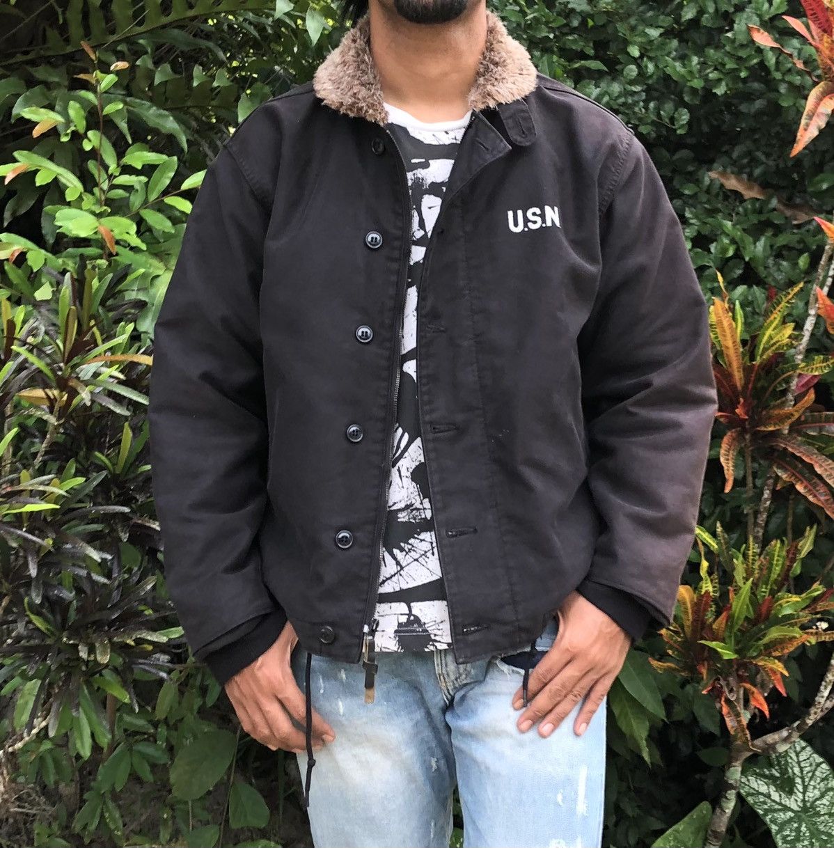 Vintage Vintage HOUSTON N-1 Distressed Plain Deck Jacket Size US M / EU 48-50 / 2 - 3 Thumbnail