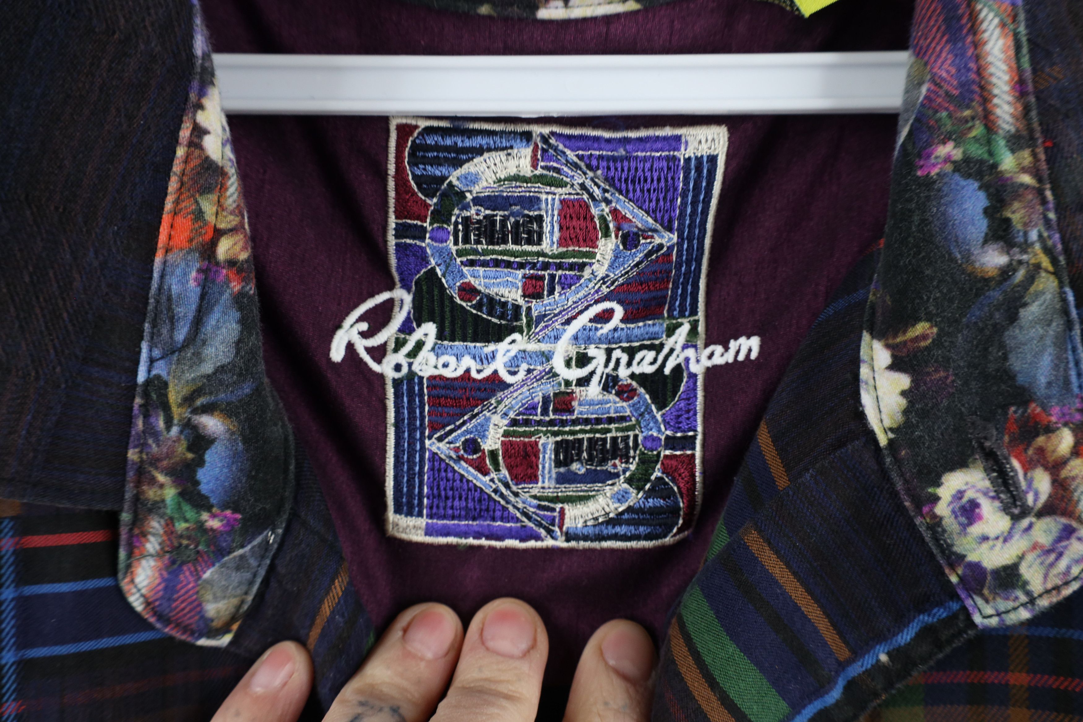 Robert Graham × Vintage Robert Graham Plaid Flower Flip Cuff Collared Button Shirt Size US XXL / EU 58 / 5 - 12 Thumbnail