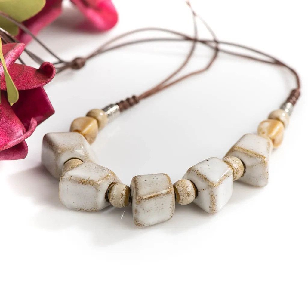 Handmade Cobblestone Pendant Necklace Handmade Jewelry Gift For Her Size ONE SIZE - 8 Thumbnail