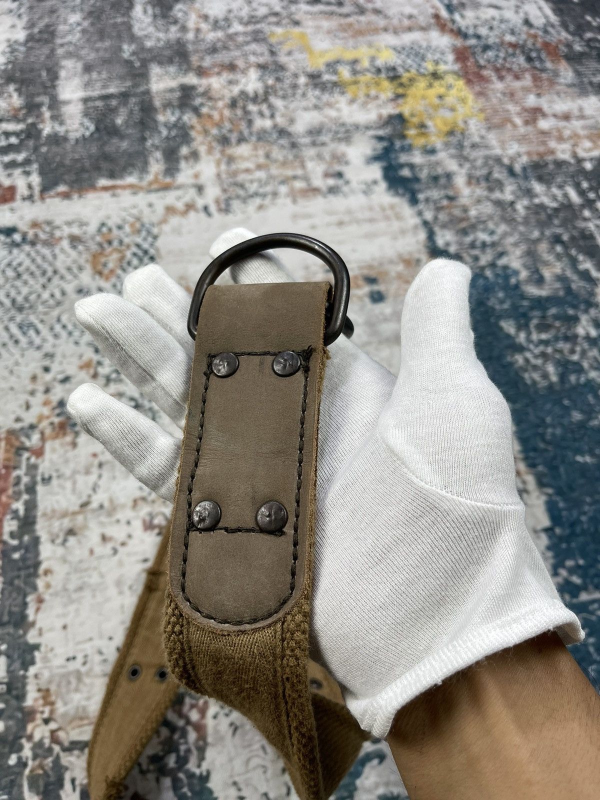 Hypebeast Vintage Leather Cotton Studded Waist Belt Size 32 - 7 Thumbnail