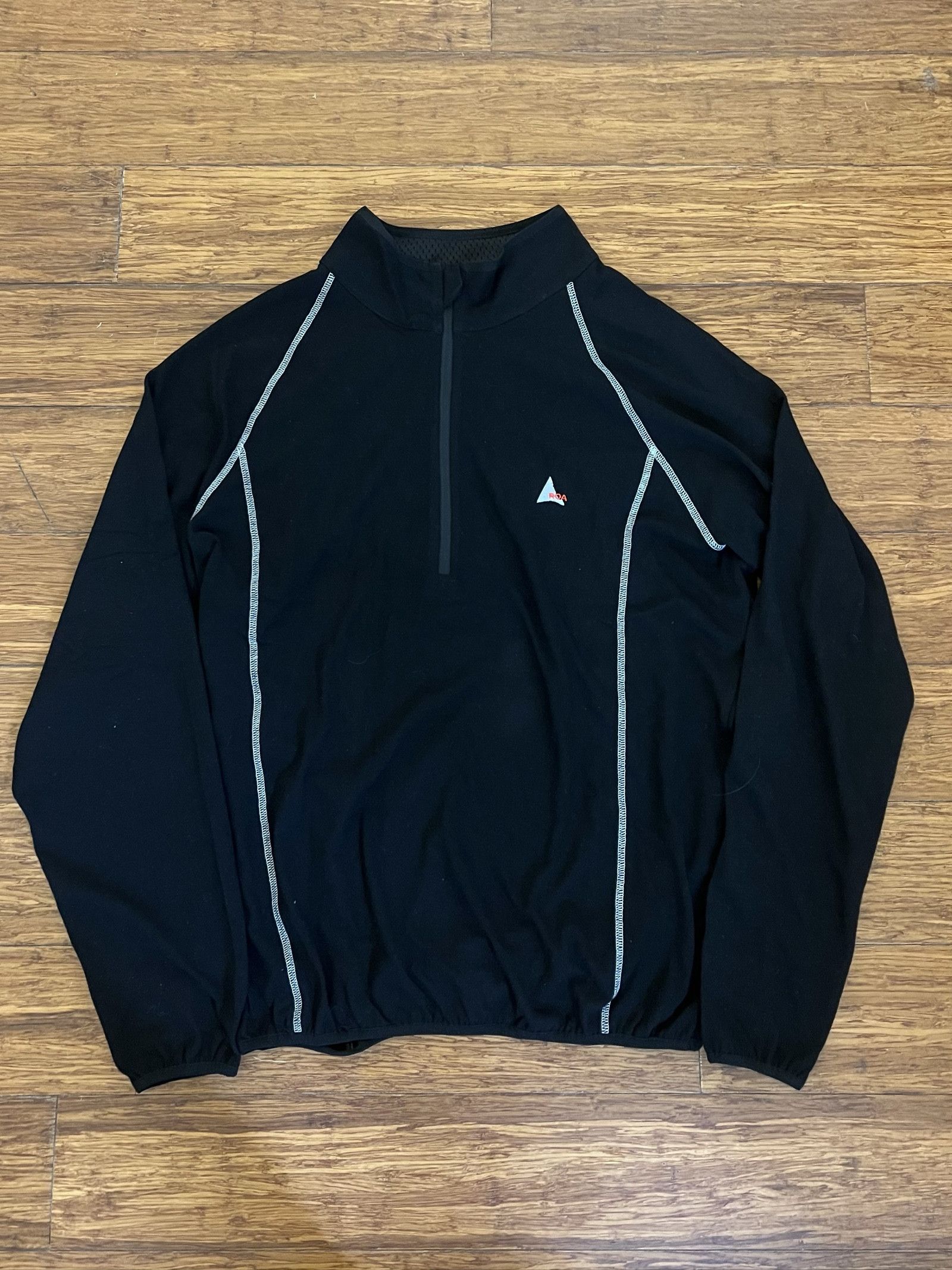 Roa Black Mens Long Sleeve Half Zip Sports Top Large image 2