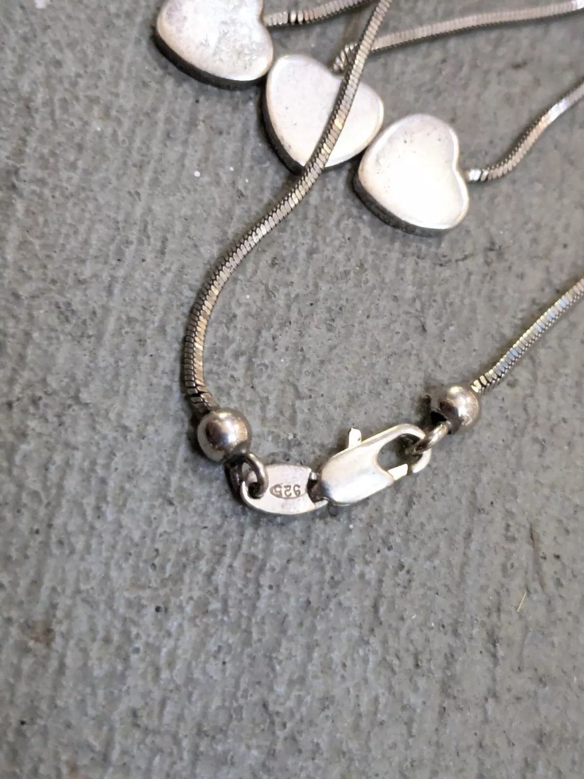 Sterling Silver Vintage Sterling Silver Necklace Hearts Chain Link 16" Y2K Size ONE SIZE - 9 Thumbnail