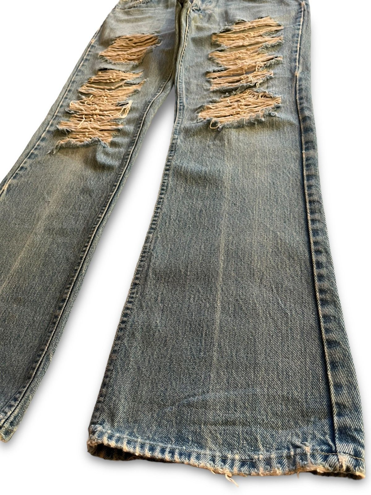 Lee Vintage 70s Lee Riders Talon Zipper Distressed Flare Jeans Size US 32 / EU 48 - 7 Thumbnail