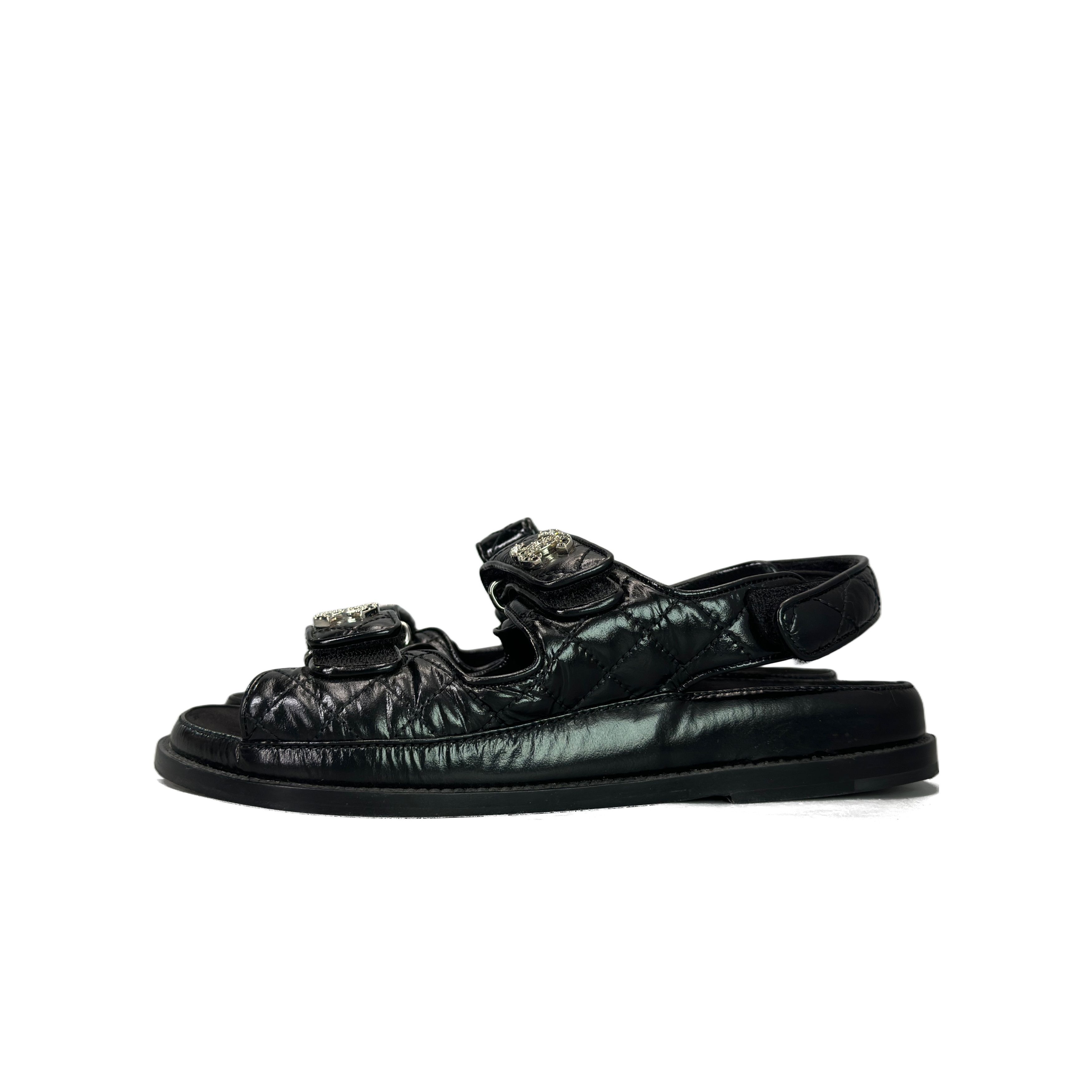 Chanel Chanel Quilted CC Velcro Sandals Size 38 Size US 7 / IT 37 - 1 Thumbnail