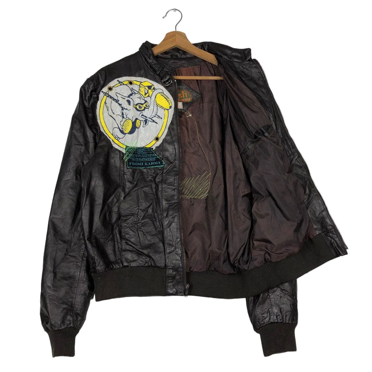 Japanese Brand 🔥RIOT RIOT VINTAGE BOMBER JACKET SOFT LEATHER ISSEY MIYAKE Size US M / EU 48-50 / 2 - 11 Thumbnail