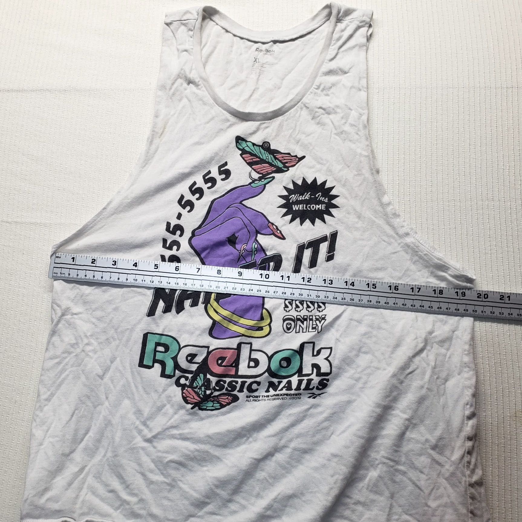 Reebok Reebok Shirt Tank Top XL White Graphic Nailed It Classic Nails Adult Womens Size XL / US 12-14 / IT 48-50 - 5 Thumbnail