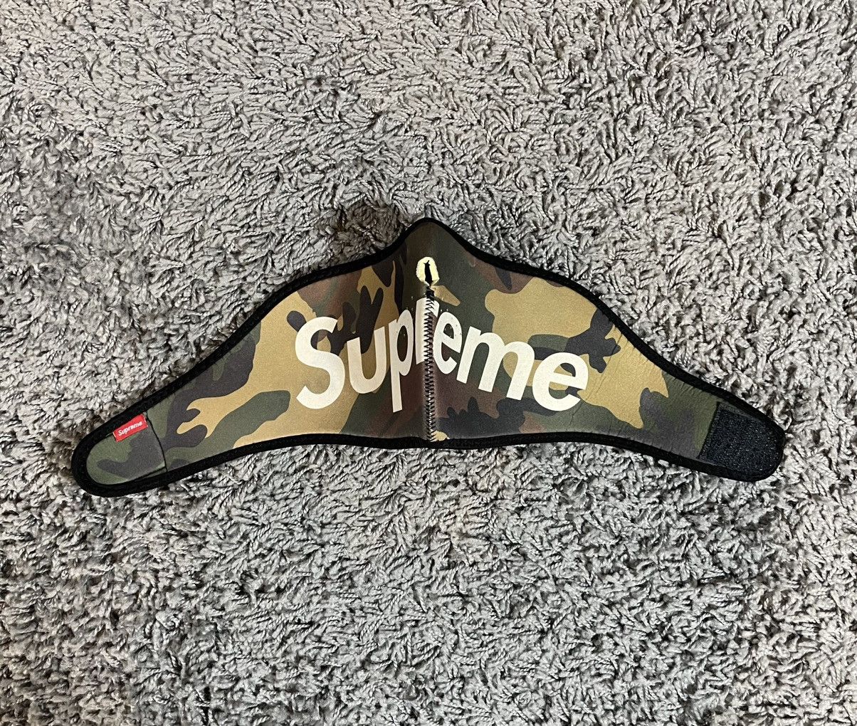 Supreme 2014FW Supreme Neoprene Face Mask Woodland Camo Green Size ONE SIZE - 6 Thumbnail