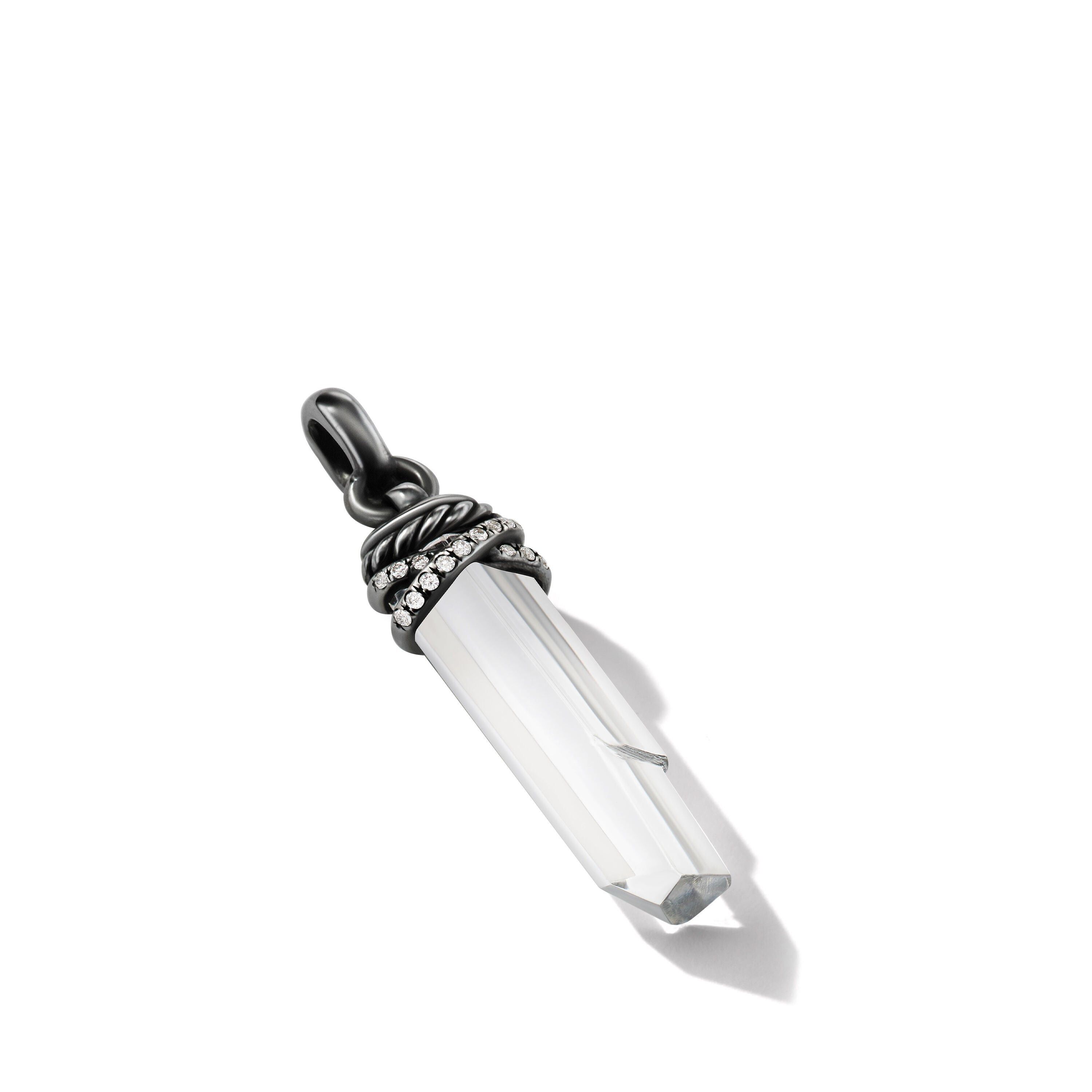 David Yurman o1w1db10325 Size:OS/ Wrapped Crystal Amulet in Black Size ONE SIZE - 2 Thumbnail