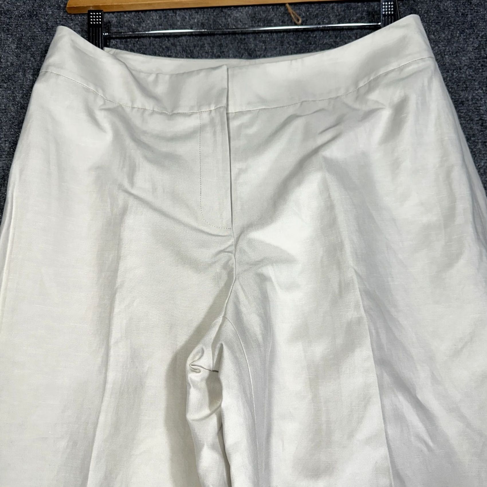 Talbots Talbots Collection Pants Womens 12 Beige Linen Blend Wide Leg Trouser NEW Size 34" / US 12 / IT 48 - 3 Thumbnail