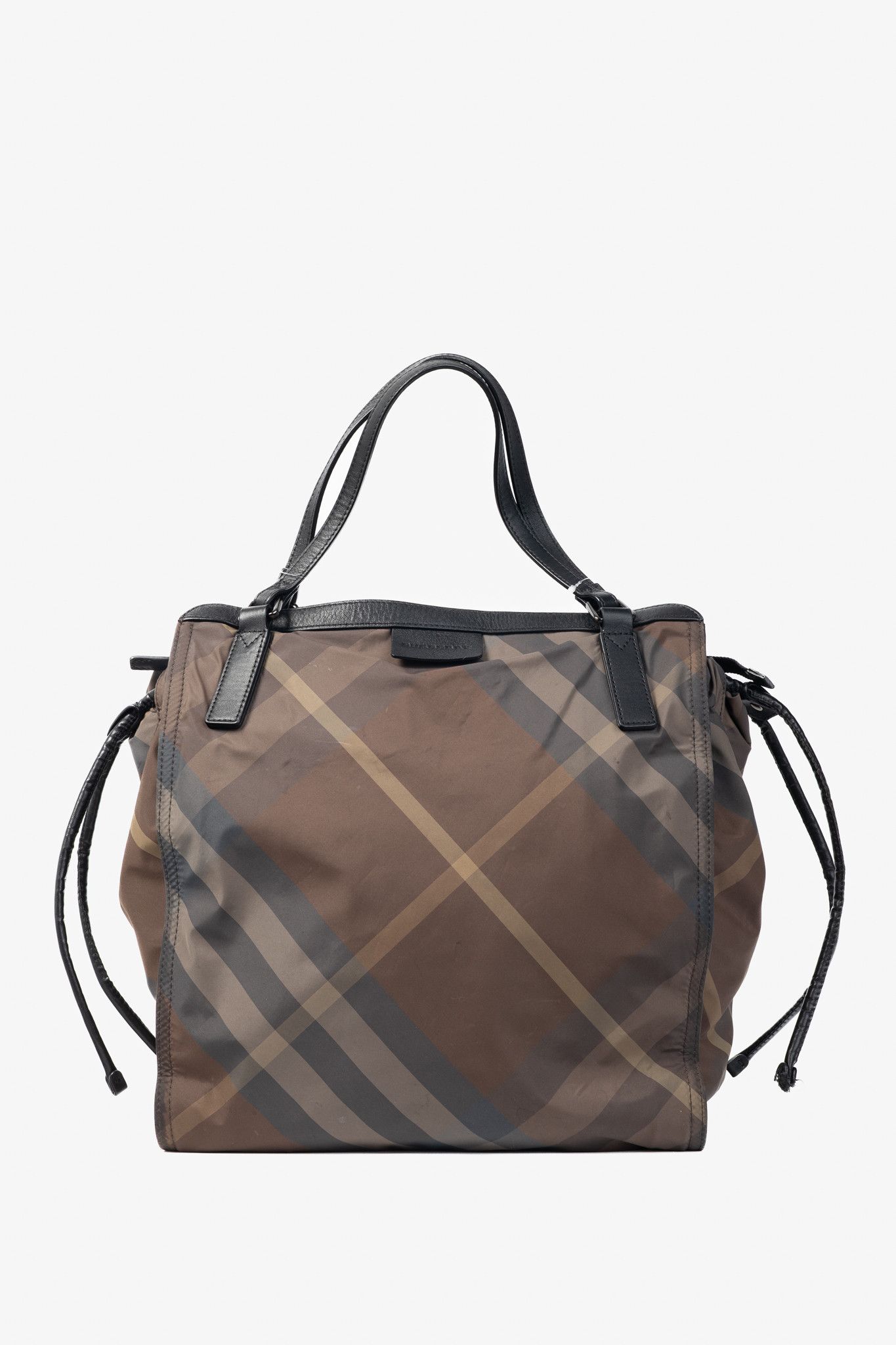 Burberry Burberry Buckleigh Check Taffeta Leather-Trim Packable Tote Size ONE SIZE - 1 Thumbnail