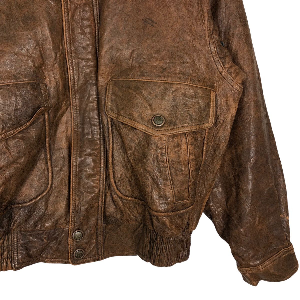 Genuine Leather 🔥80’s Vintage Bomber Leather Jacket Santa Barbara Polo Club Size US L / EU 52-54 / 3 - 5 Thumbnail