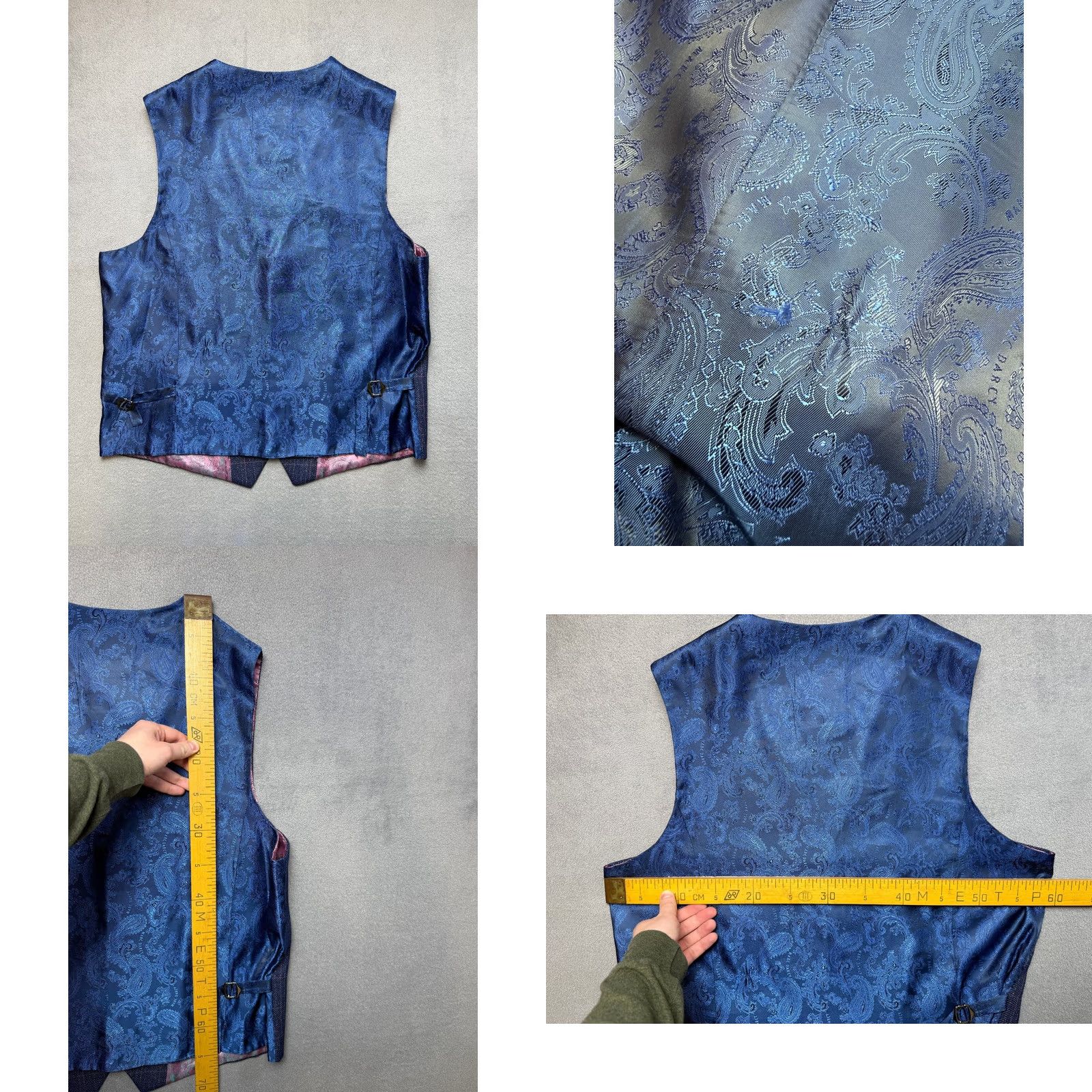 Vintage Marc Darcy London Blazer Vest 2 Piece Blue Indigo 46 Mens Suit Set Blazer Vest 2 Piece Blue Indigo 46 Size 46R - 11 Thumbnail