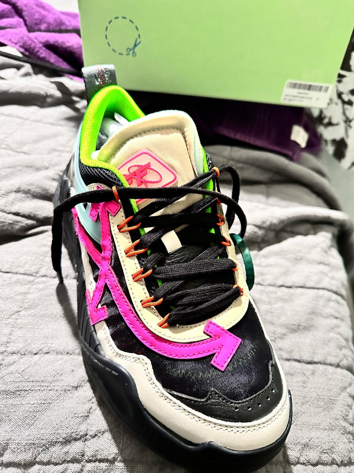 Off-White 🌸💗Off White Odsy-1000 Trainer “ BLACK PINK “💗🌸 Size US 7.5 / EU 40-41 - 1 Thumbnail
