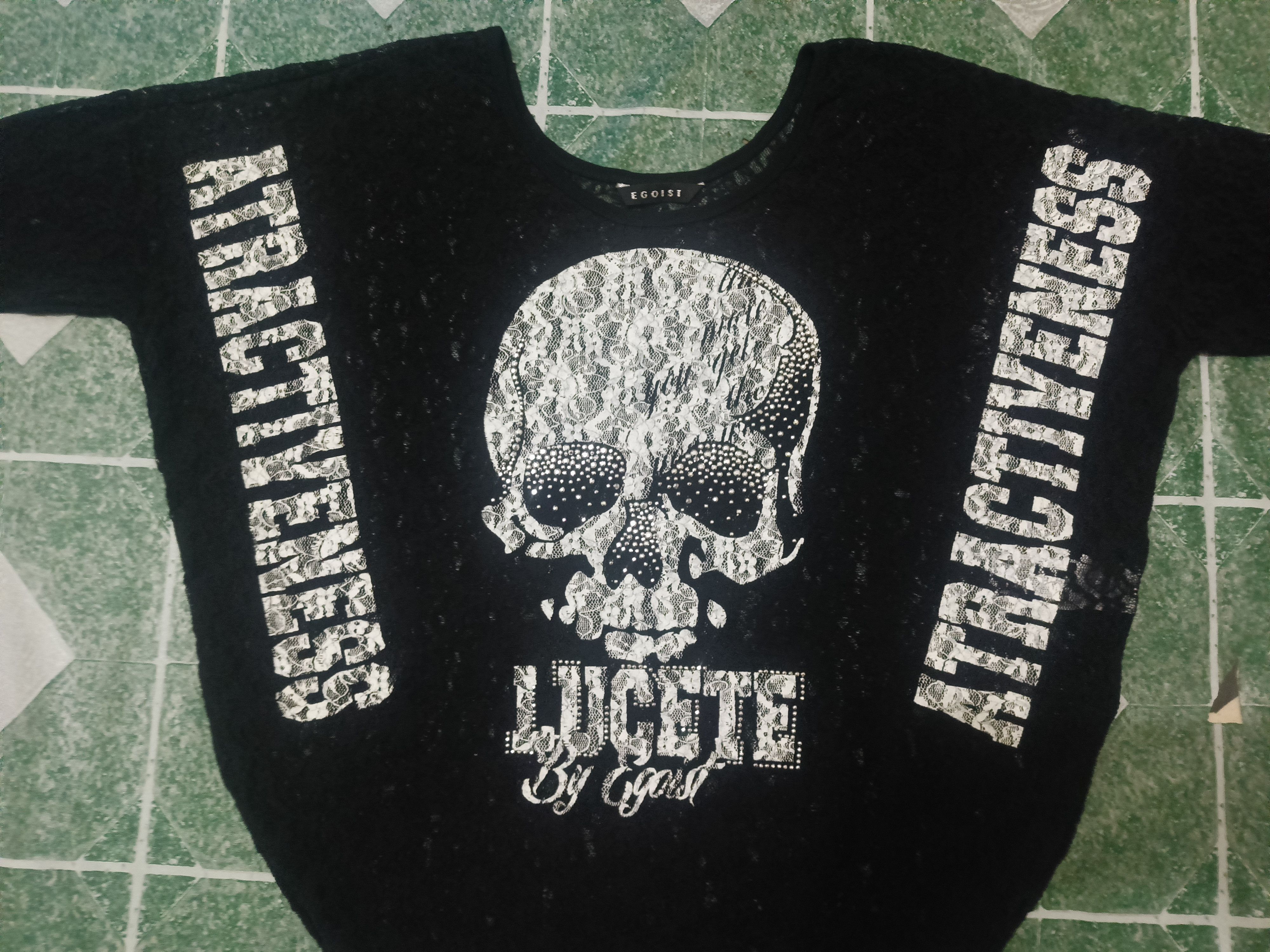 If Six Was Nine Egoist Mesh Shirt Skull Sparkling beads Rare design Size US L / EU 52-54 / 3 - 2 Thumbnail