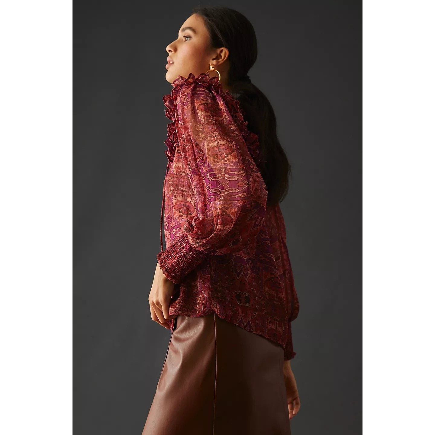 Anthropologie New Anthropologie MISA Raffi Top $295 XSMALL Tapestry Size XS / US 0-2 / IT 36-38 - 3 Thumbnail