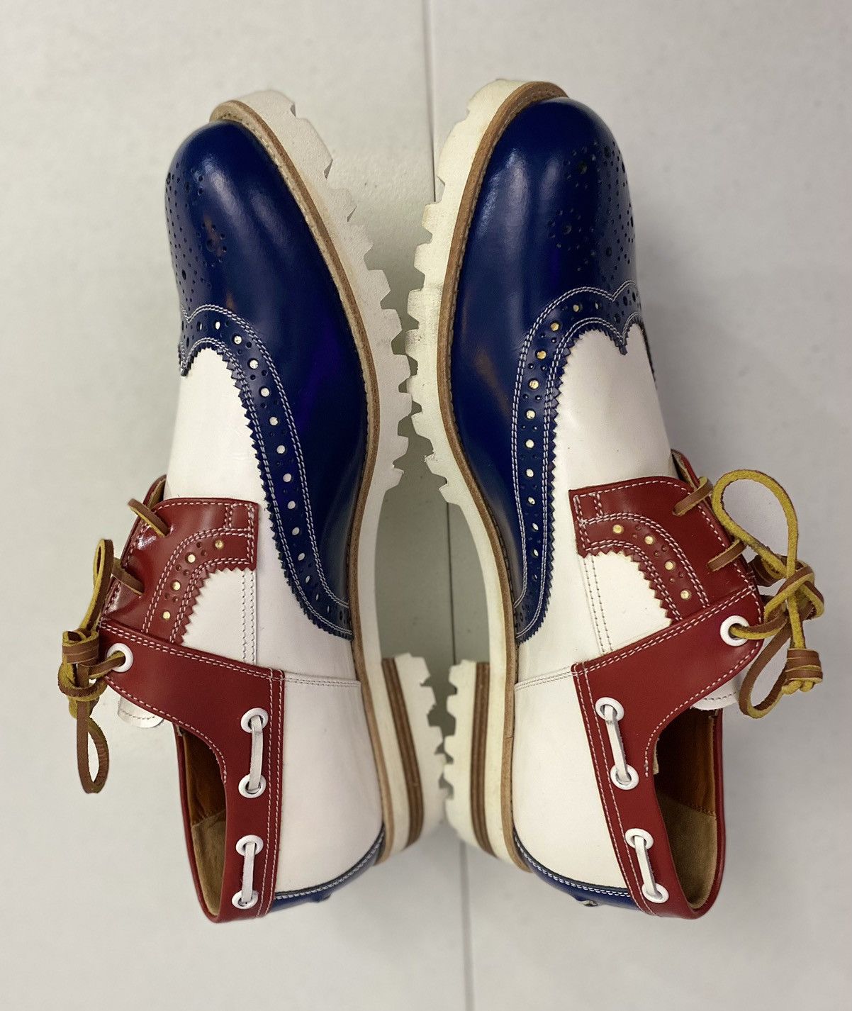 Dsquared2 Dsquared2 🇮🇹 R/W/B Leather Handmade Brogue Boat Shoes 8.5 NEW Size US 8.5 / EU 41-42 - 8 Thumbnail