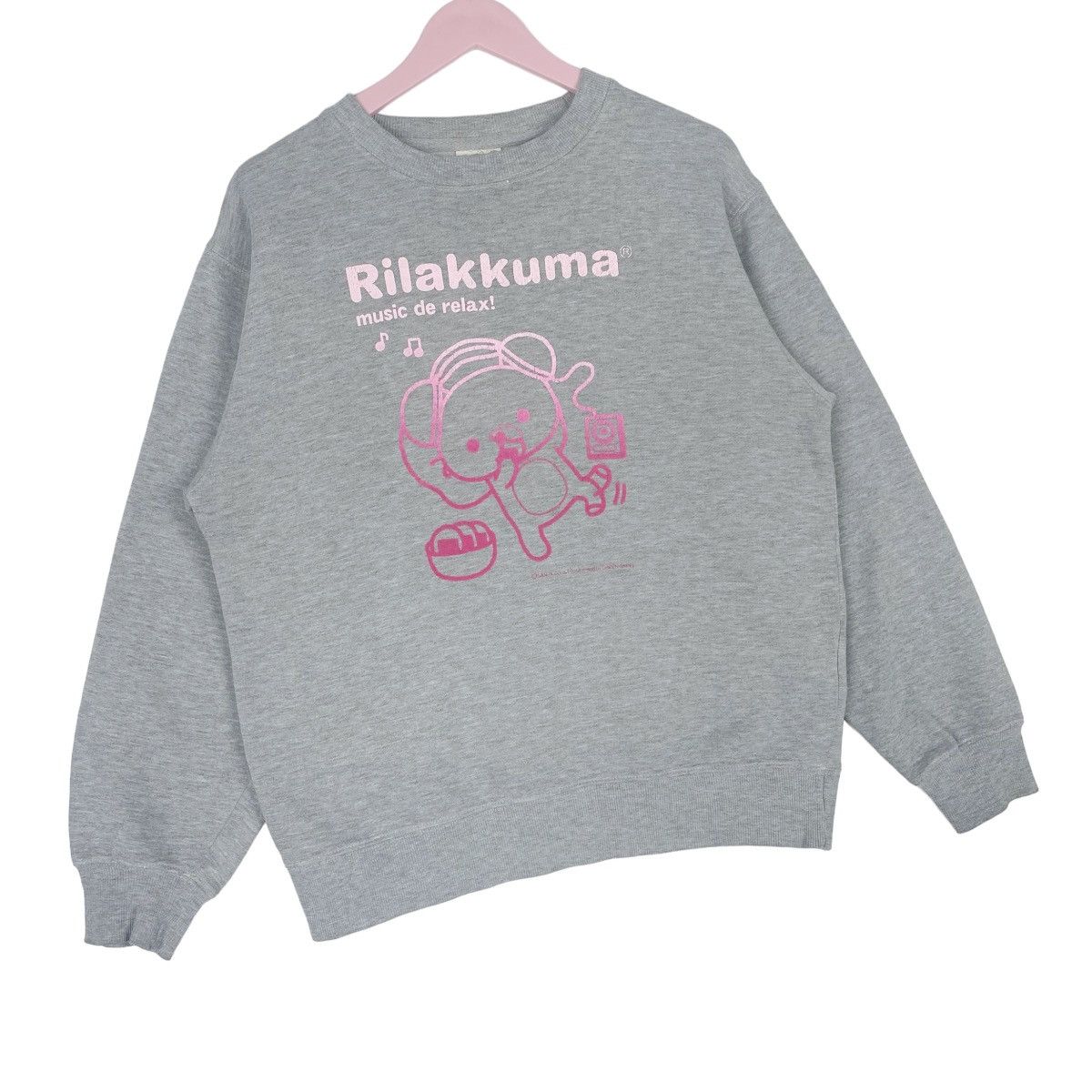 Designer × Vintage Rilakkuma Grey Sweatshirt Crewneck Pullover Jumper Size L / US 10 / IT 46 - 4 Thumbnail