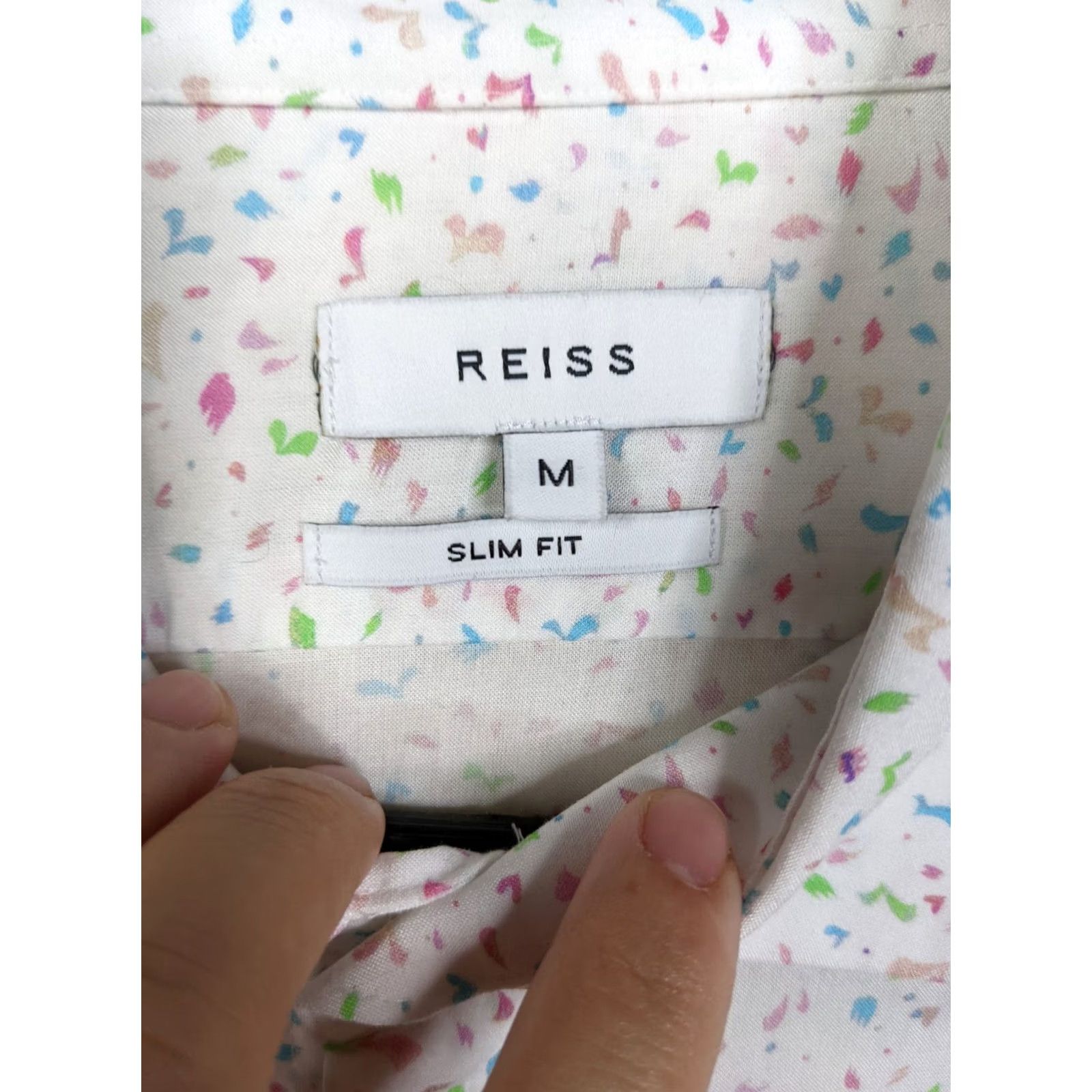 Reiss Reiss Shirt Women's Floral V-Neck Long Sleeve Button-Up Slim Fit M Multicolor Pattern Floral Slimming All Seasons etc Size M / US 6-8 / IT 42-44 - 4 Thumbnail