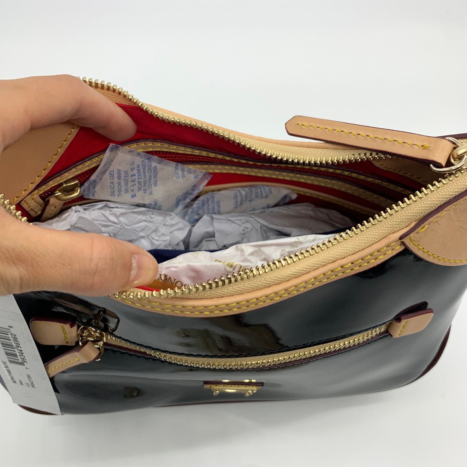 Dooney & Bourke Dooney & Bourke Black Patent Leather Small Hobo Purse Size ONE SIZE - 13 Thumbnail