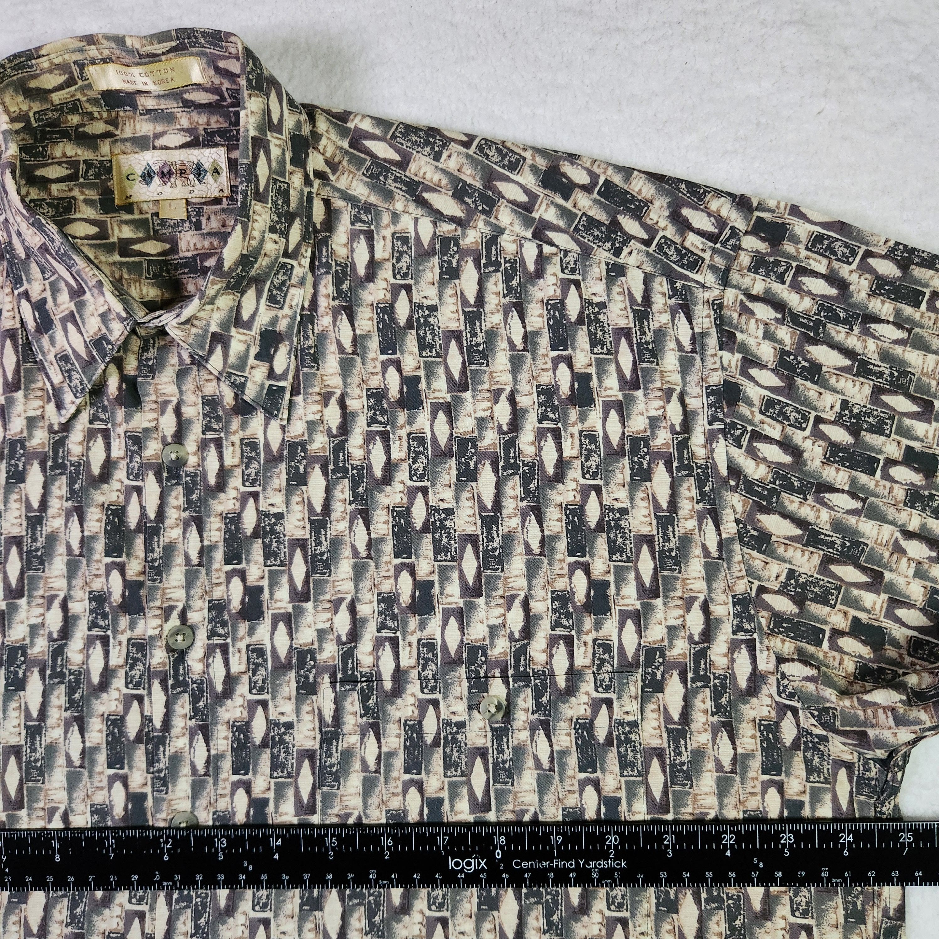 Campia Moda Campia Moda VINTAGE Shirt Large Short Sleeve Geometric Size US L / EU 52-54 / 3 - 6 Thumbnail