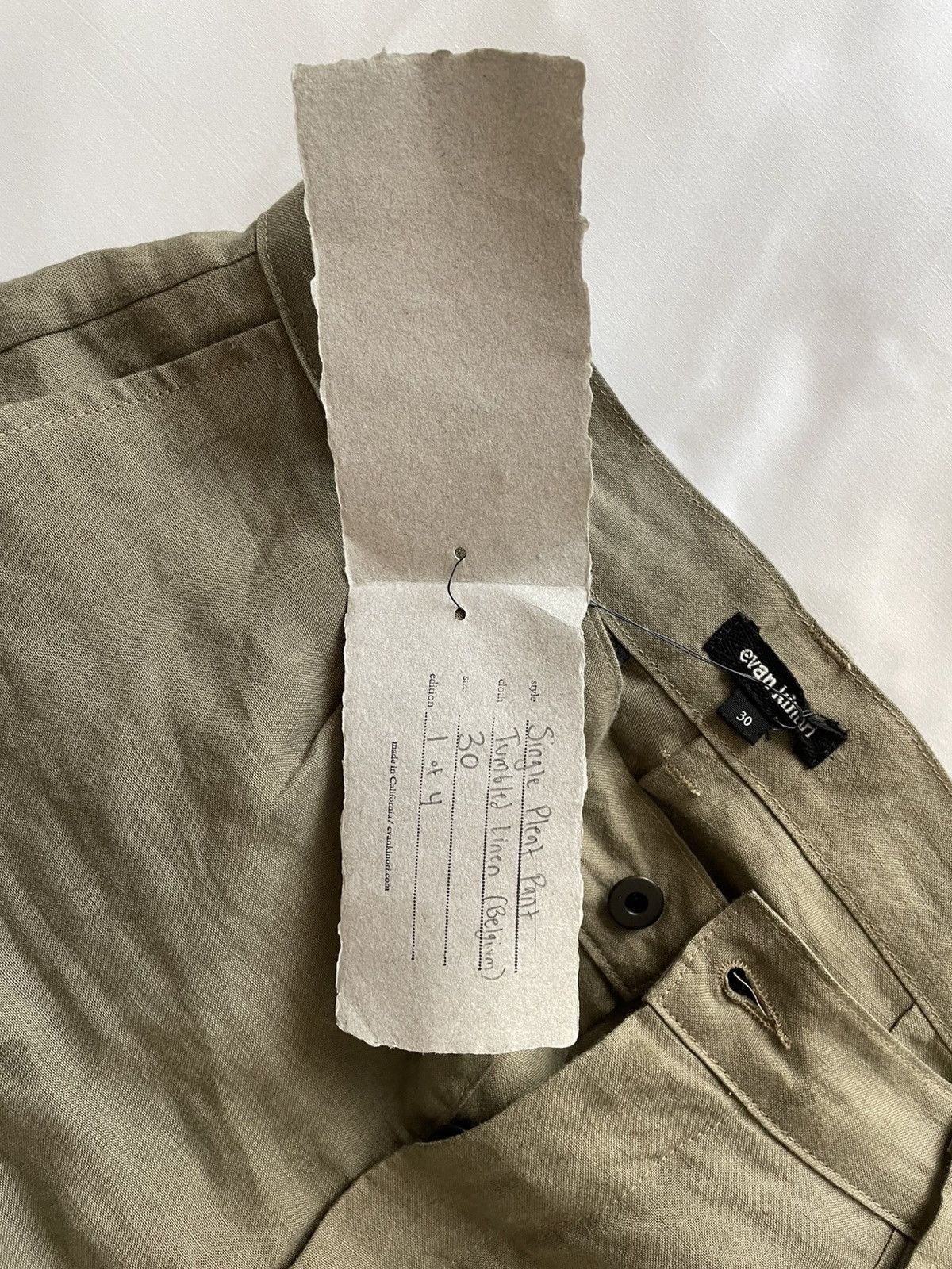 Evan Kinori Single Pleat Linen Trouser Size US 30 / EU 46 - 4 Thumbnail