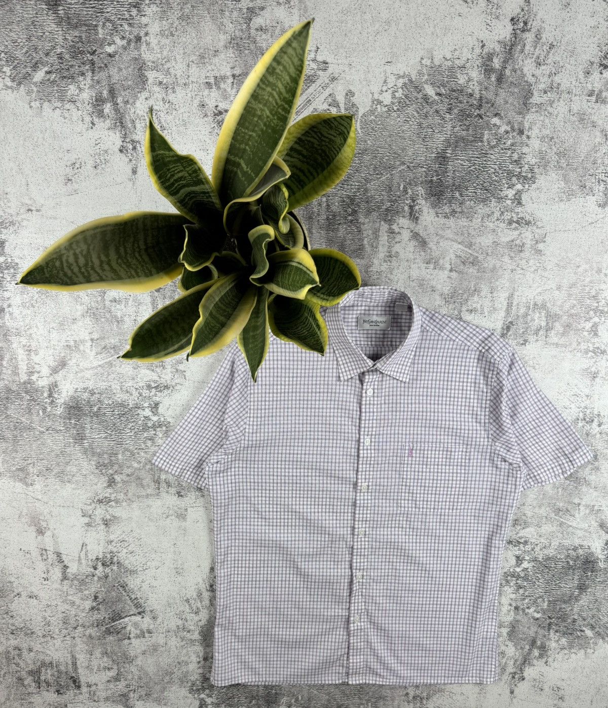 Yves Saint Laurent Yves Saint Laurent YSL Paris Checked 90S Button Blank Shirt Size US L / EU 52-54 / 3 - 1 Thumbnail